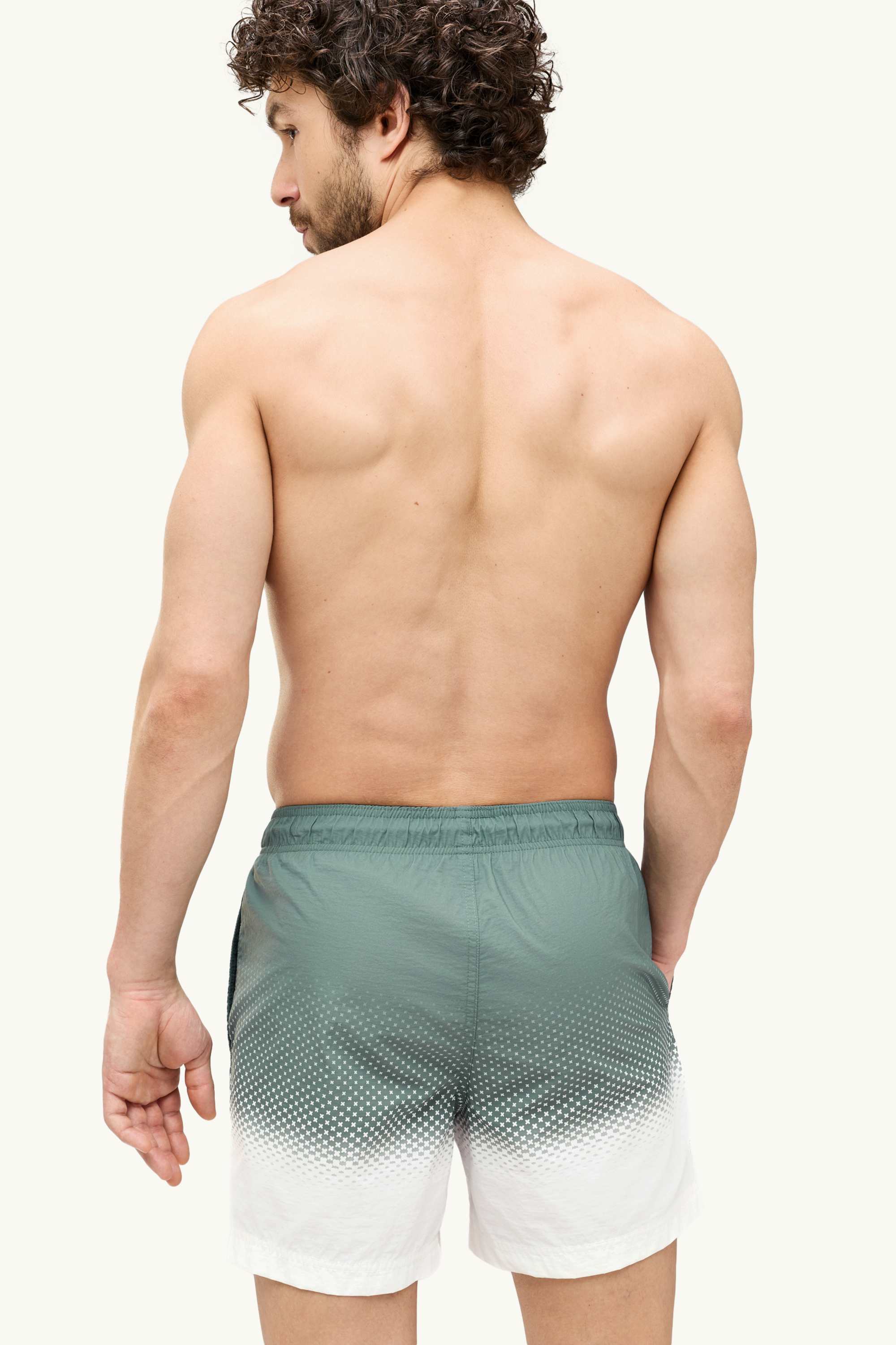 Swim shorts - patterned khaki