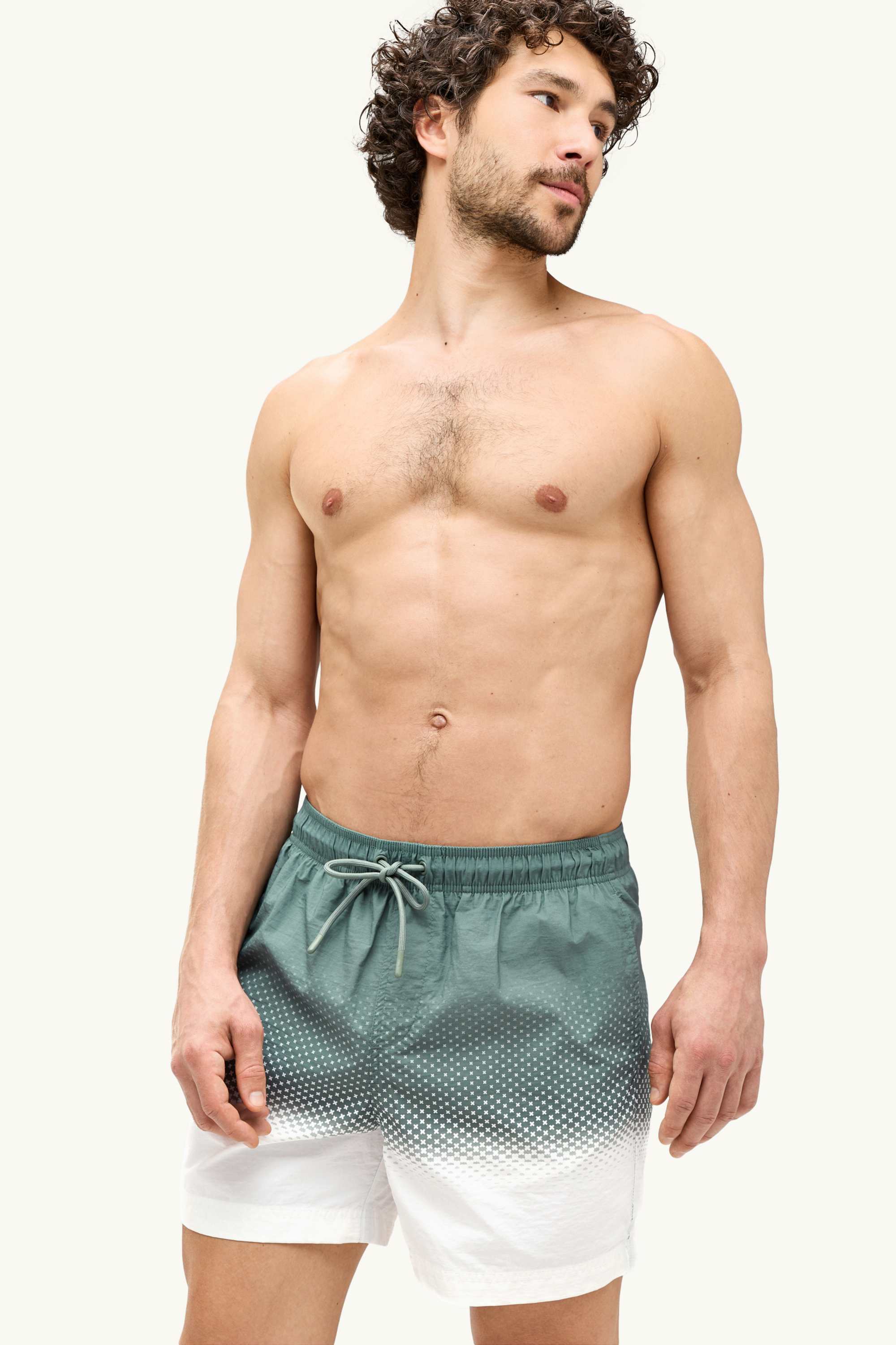 Swim shorts - patterned khaki