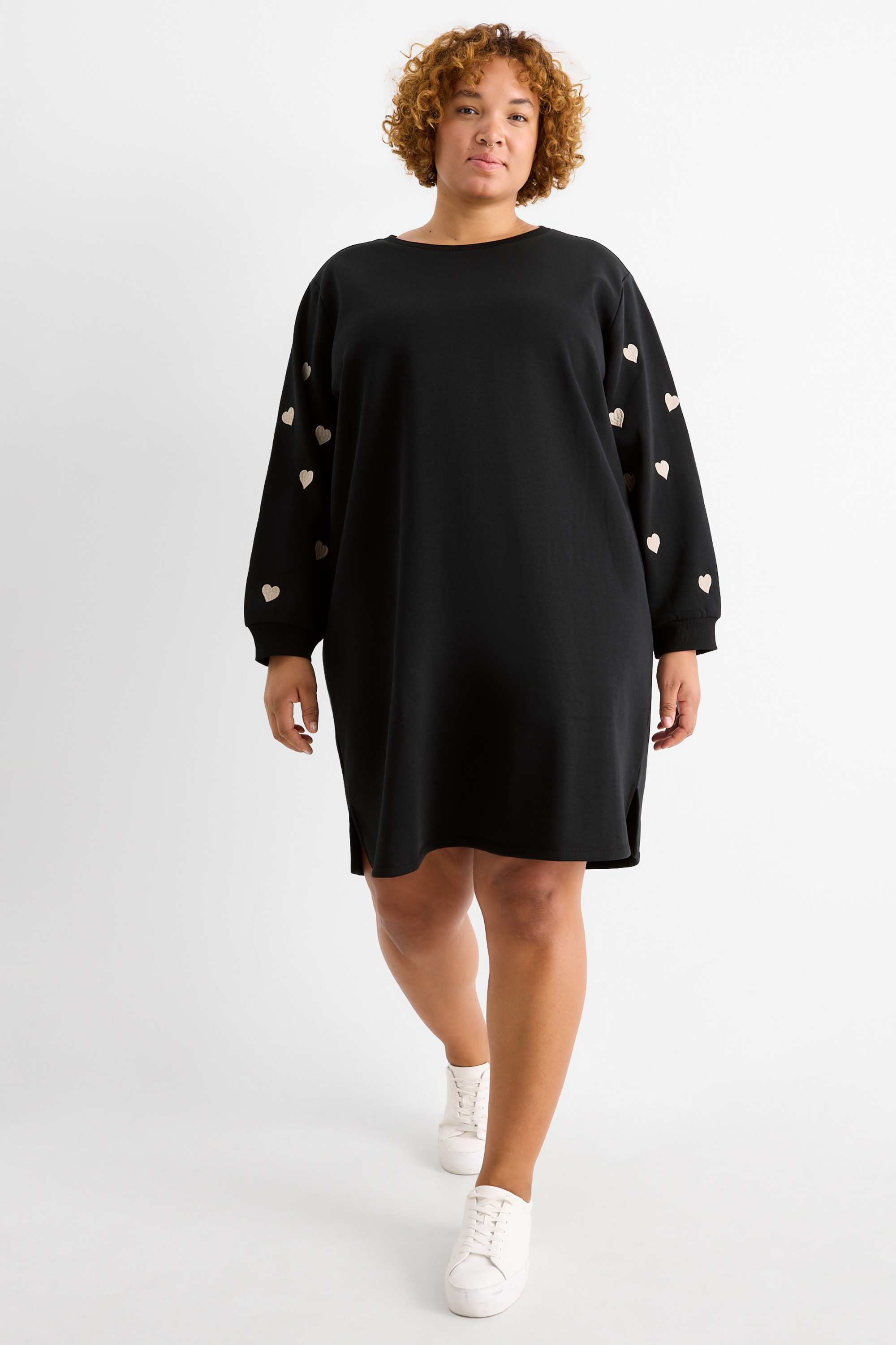 Sweatshirt dress - straight fit black