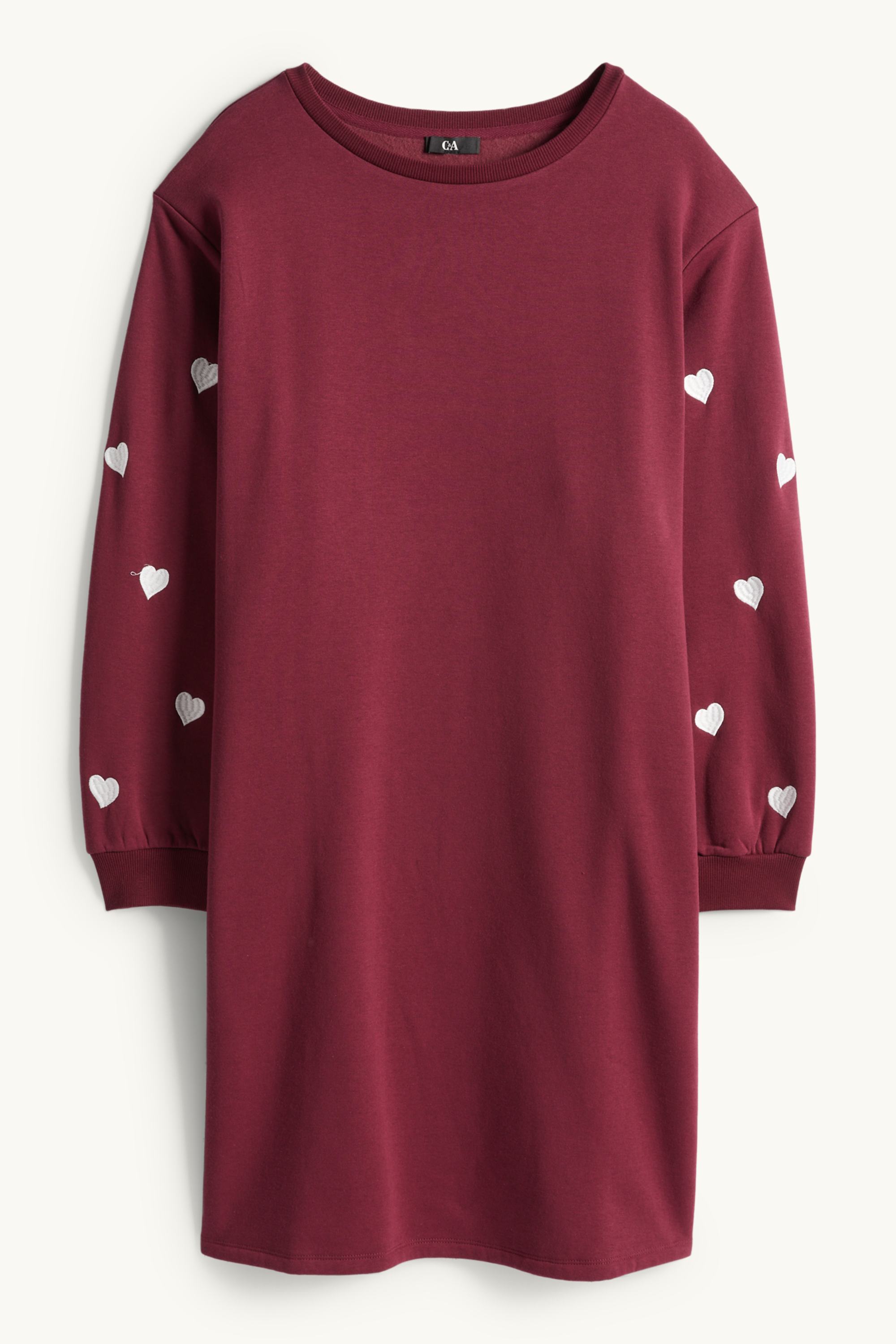 Sweatshirt dress - straight fit bordeaux