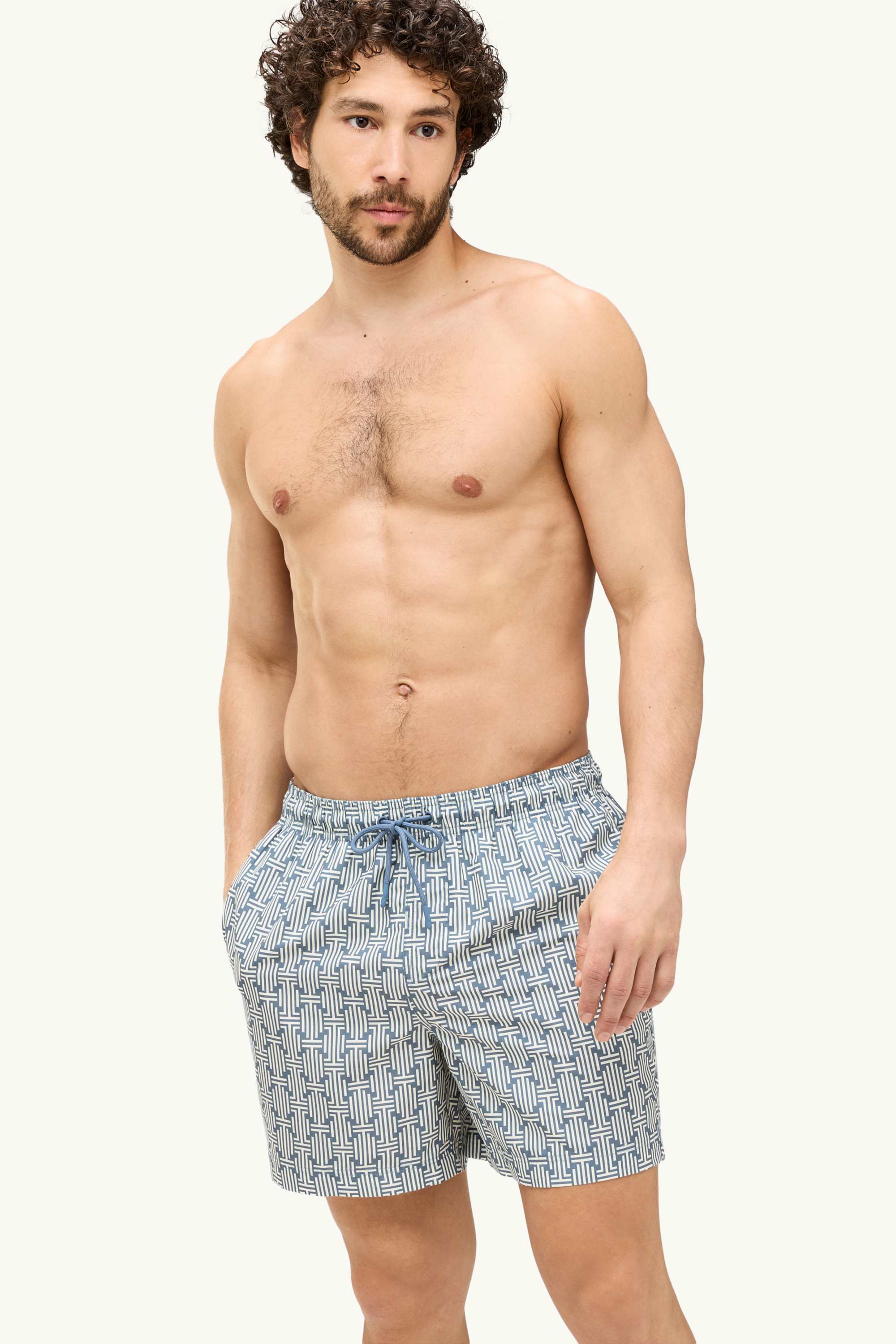 Swim shorts - patterned blue