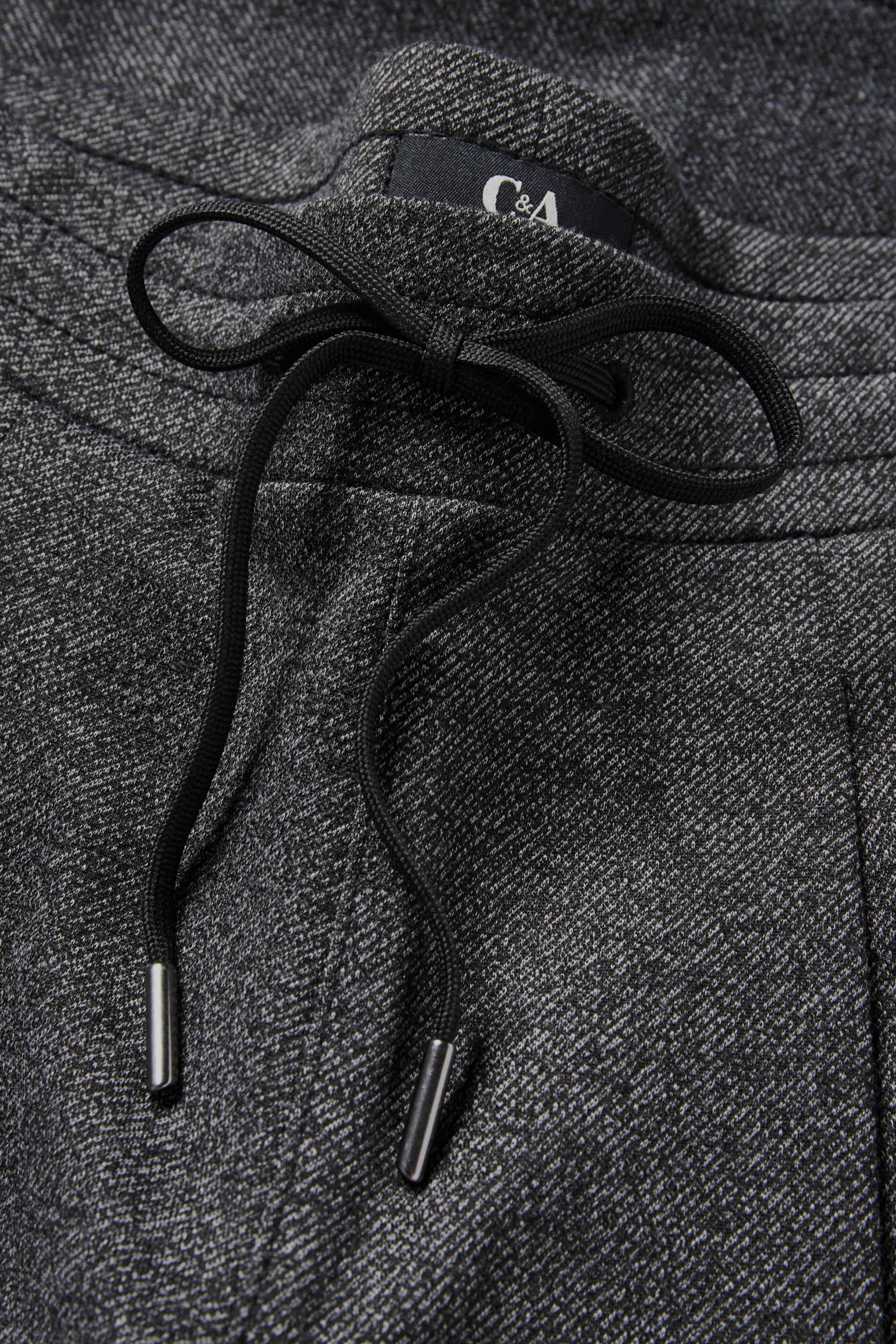 Jersey trousers - mid-rise waist - tapered fit dark gray