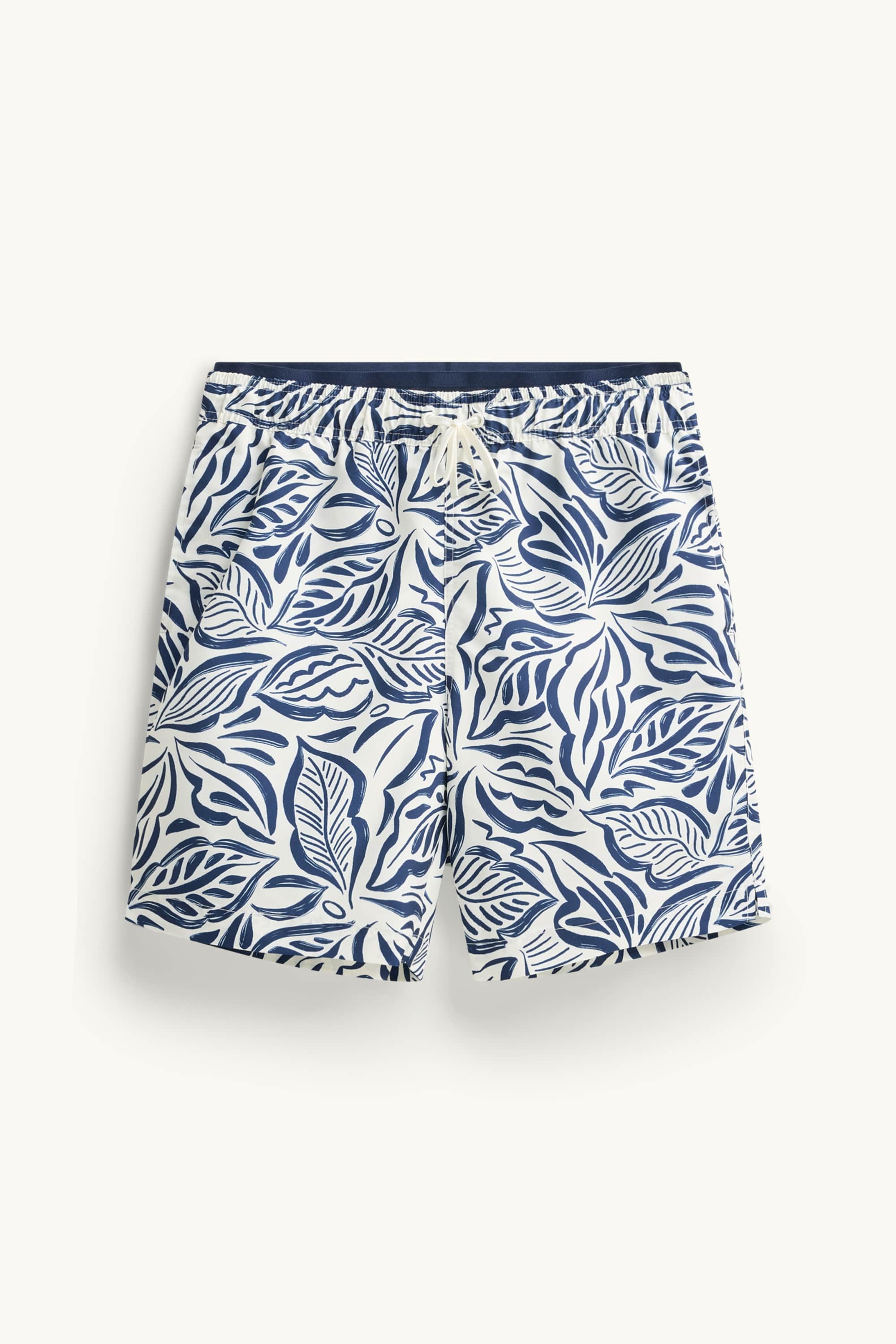 Swim shorts - patterned white / blue