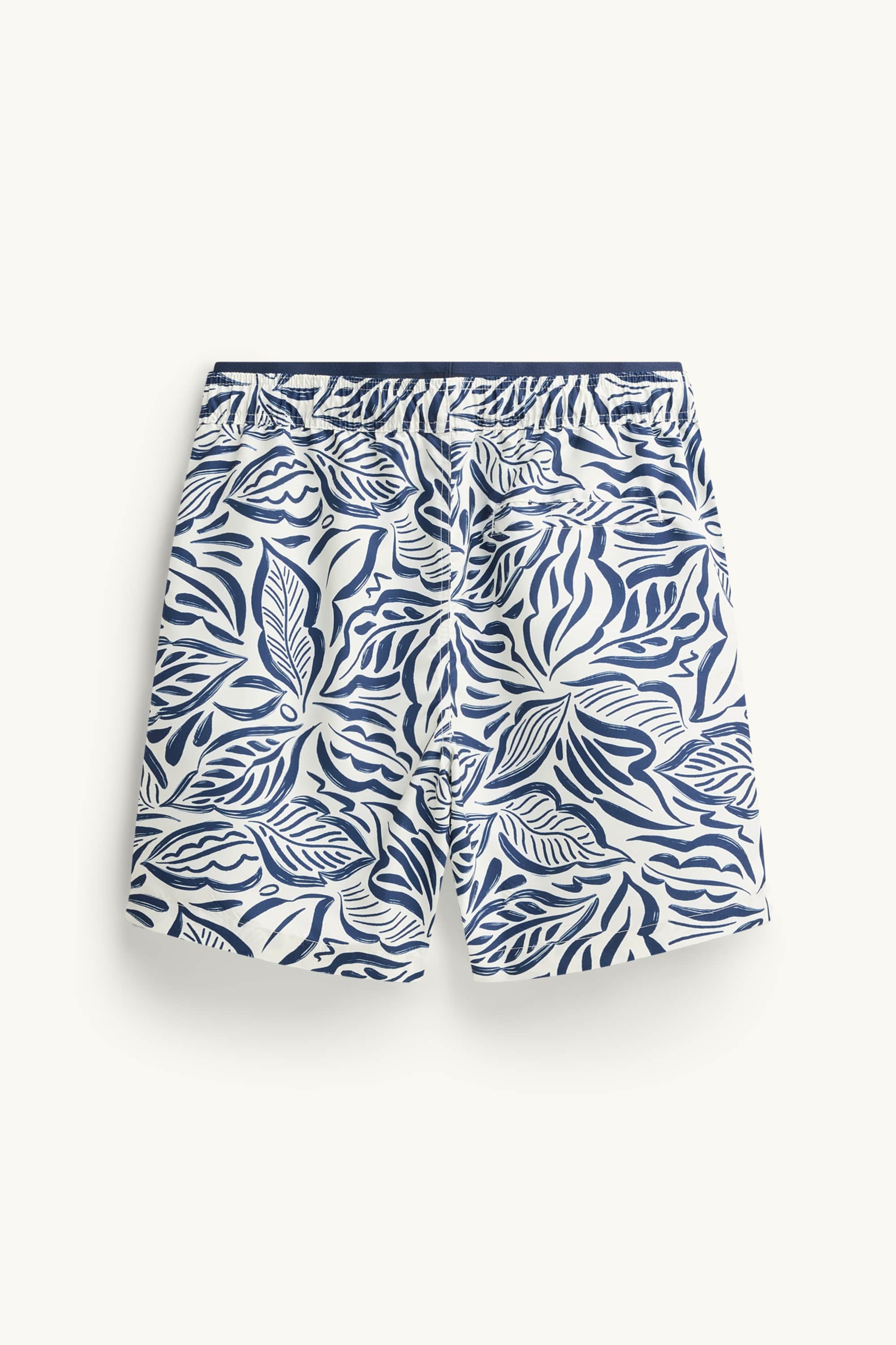 Swim shorts - patterned white / blue