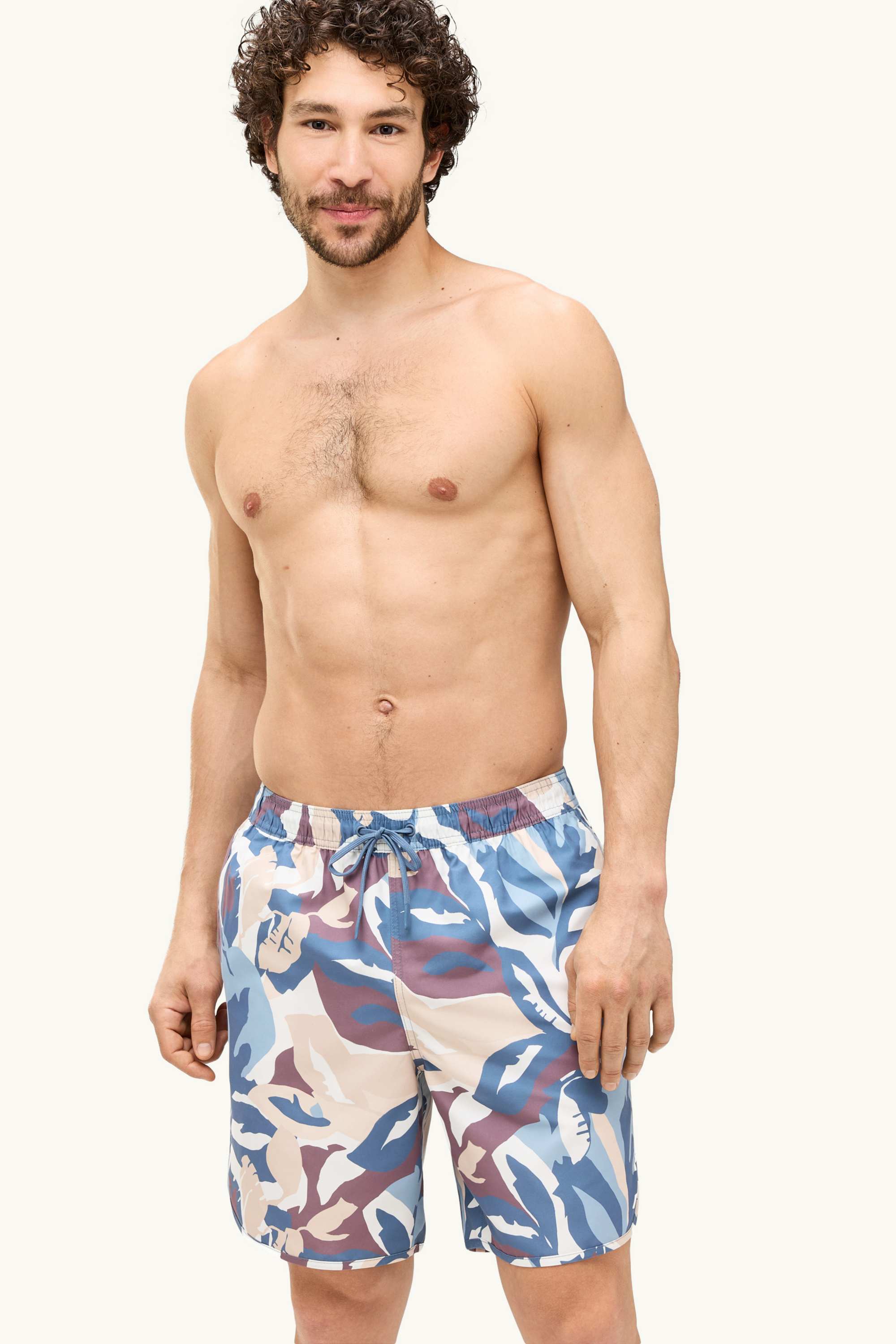 Swim shorts - patterned blue