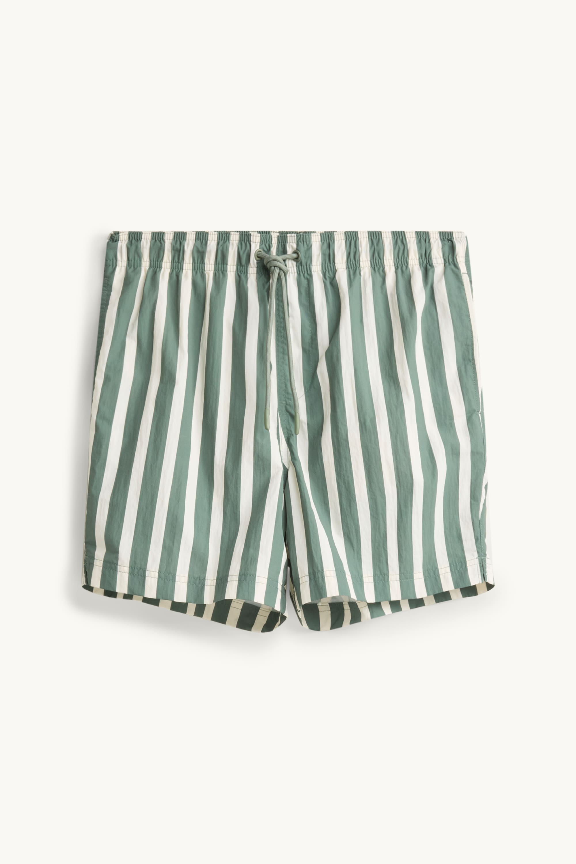 Swim shorts - striped white / green