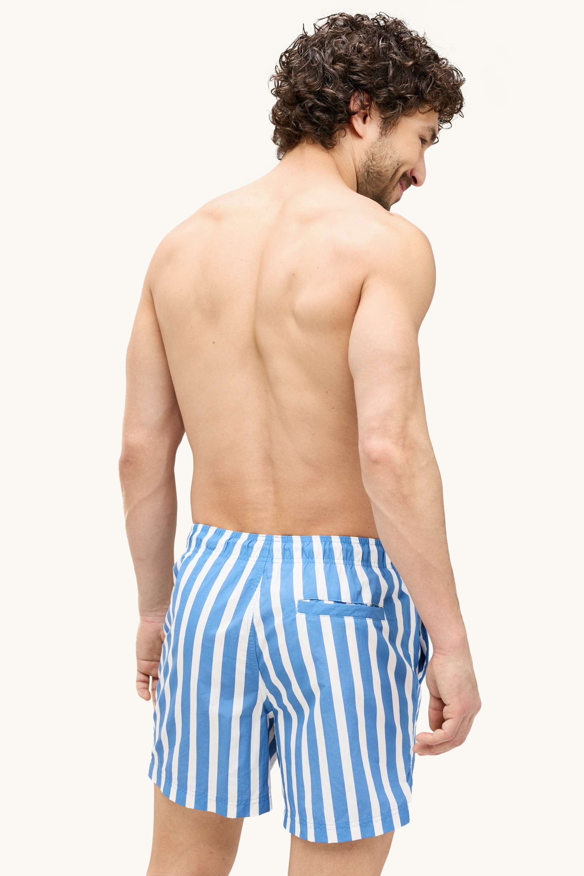 Swim shorts - striped blue / white