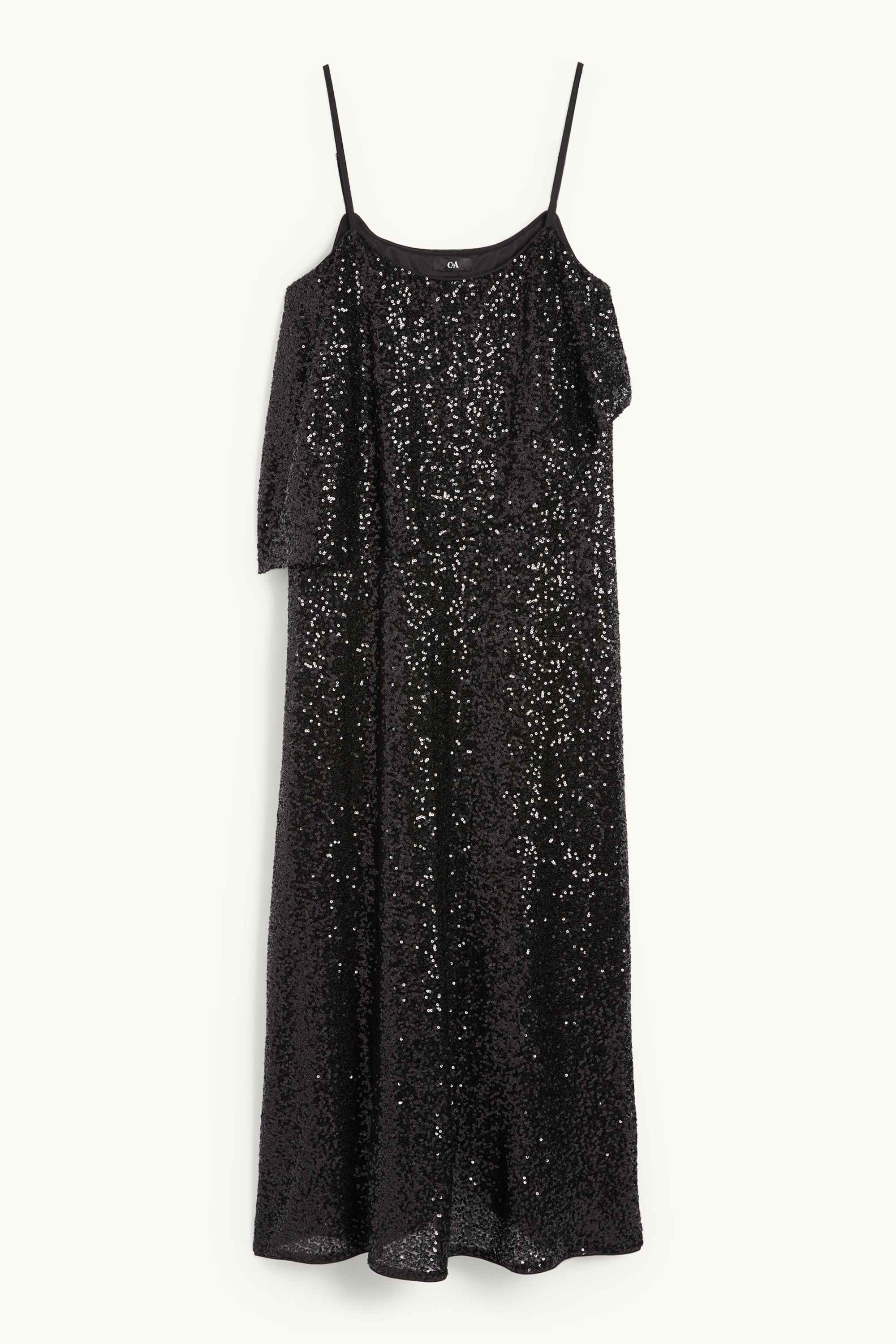 Sequin dress - straight fit black