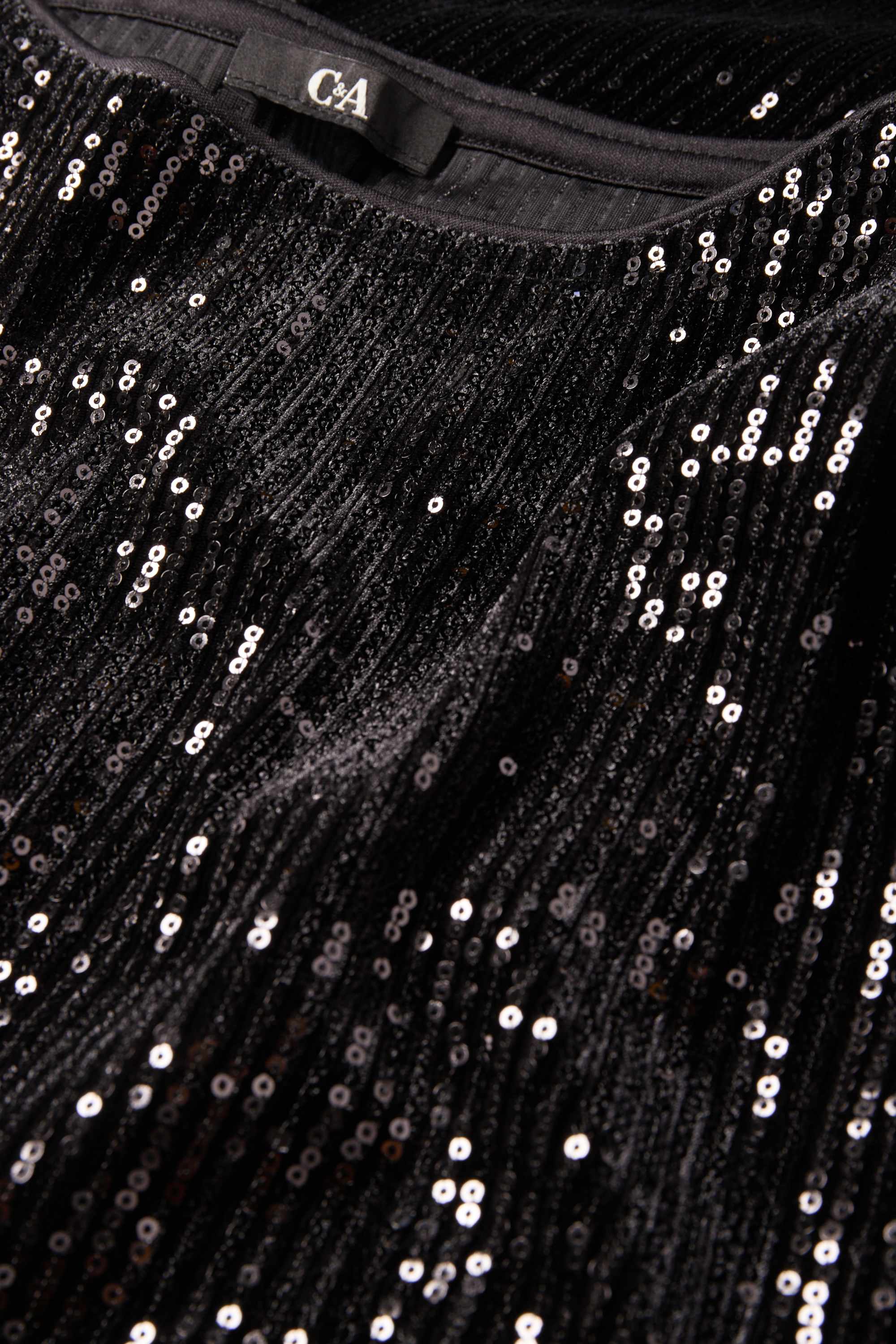 Sequin bodycon dress black