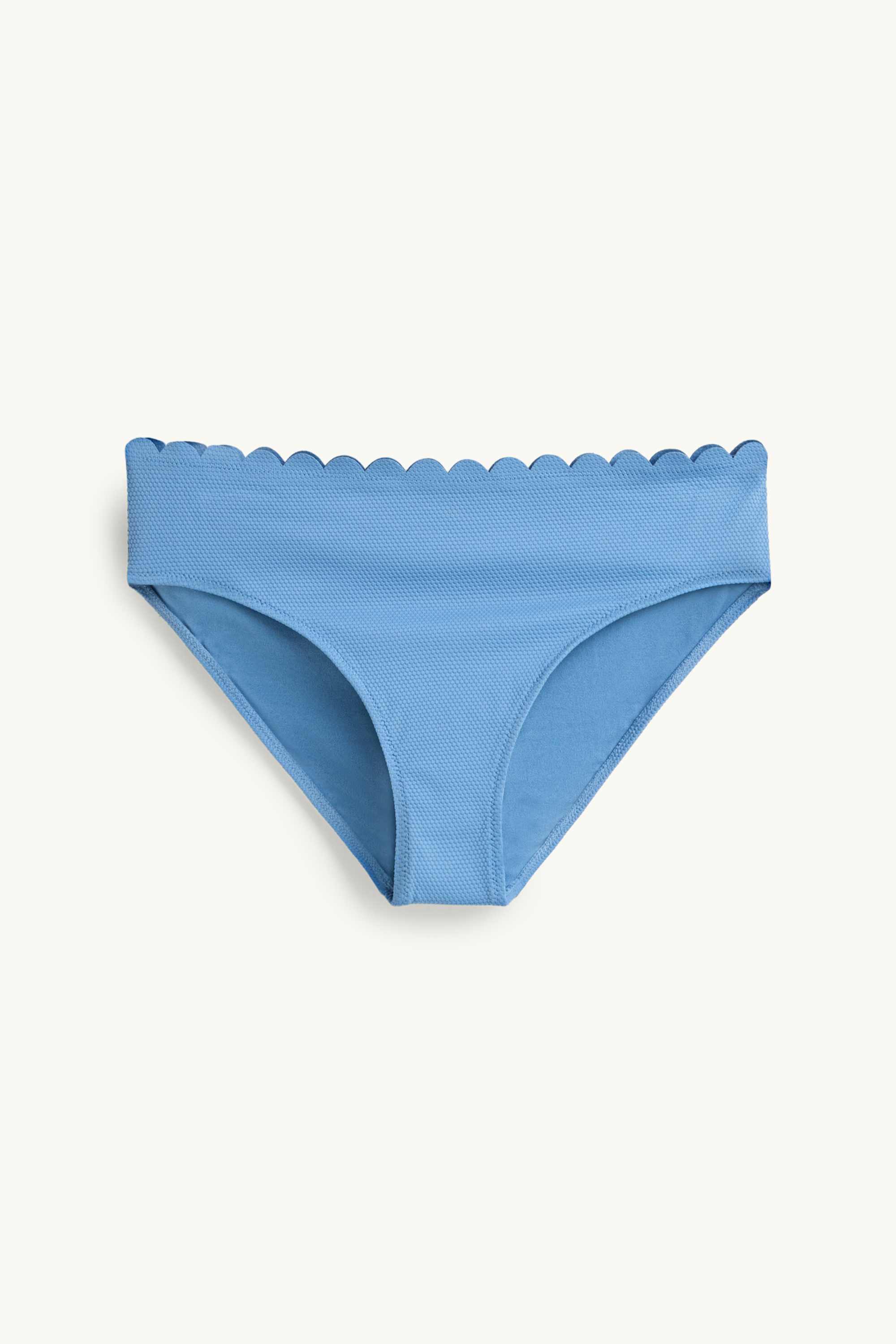 Bikini bottoms - mid-rise waist - LYCRA® XTRA LIFE™ - textured blue