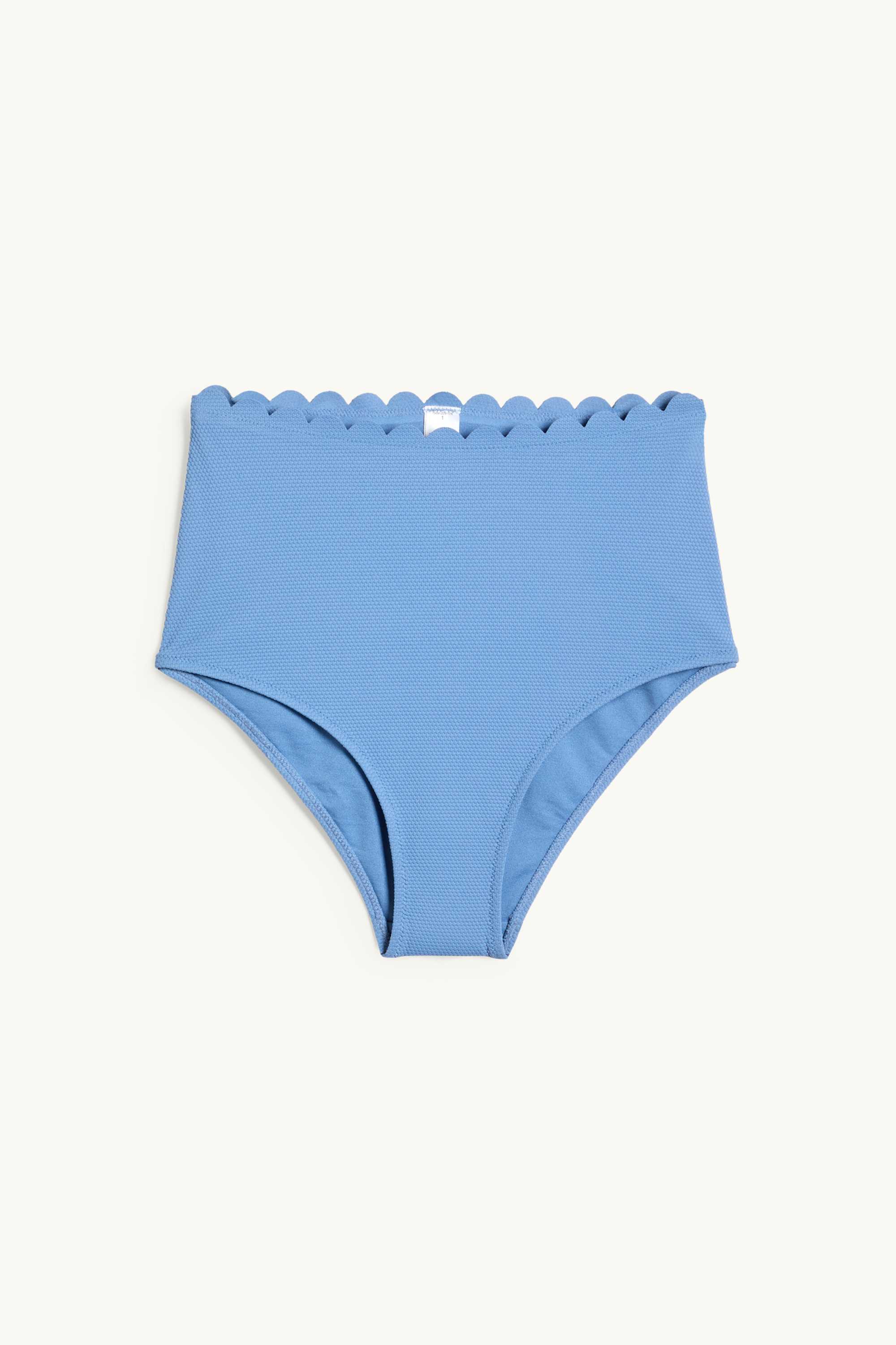 Bikini bottoms - high waist - LYCRA® XTRA LIFE™ - textured blue