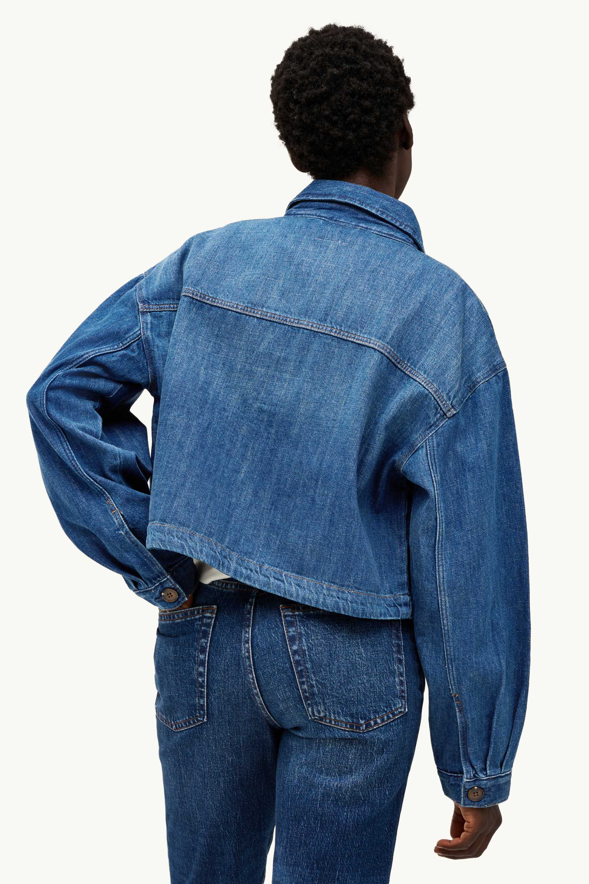 Cropped denim jacket denim-dark blue
