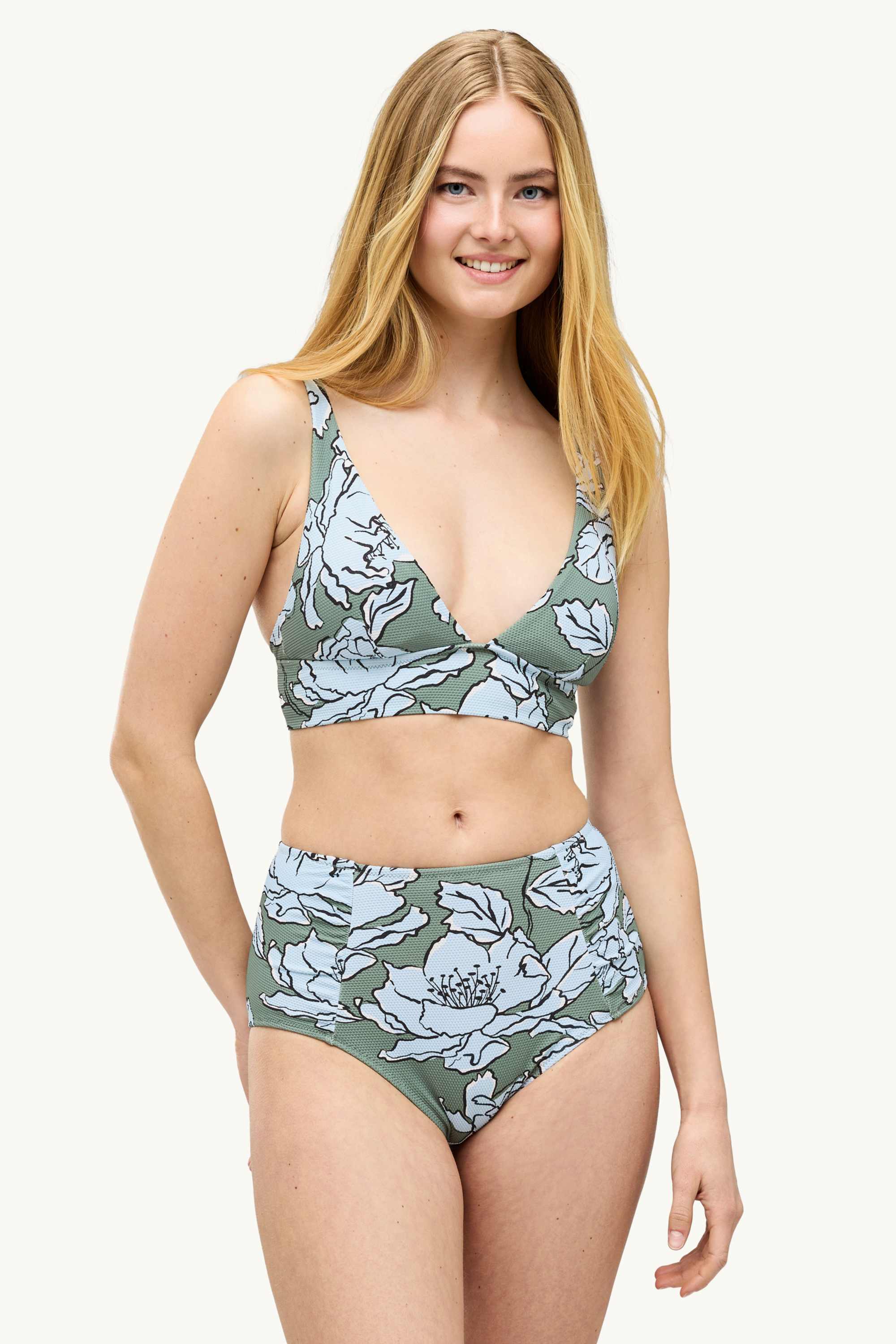Bikini bottoms - high waist - LYCRA® XTRA LIFE™ green