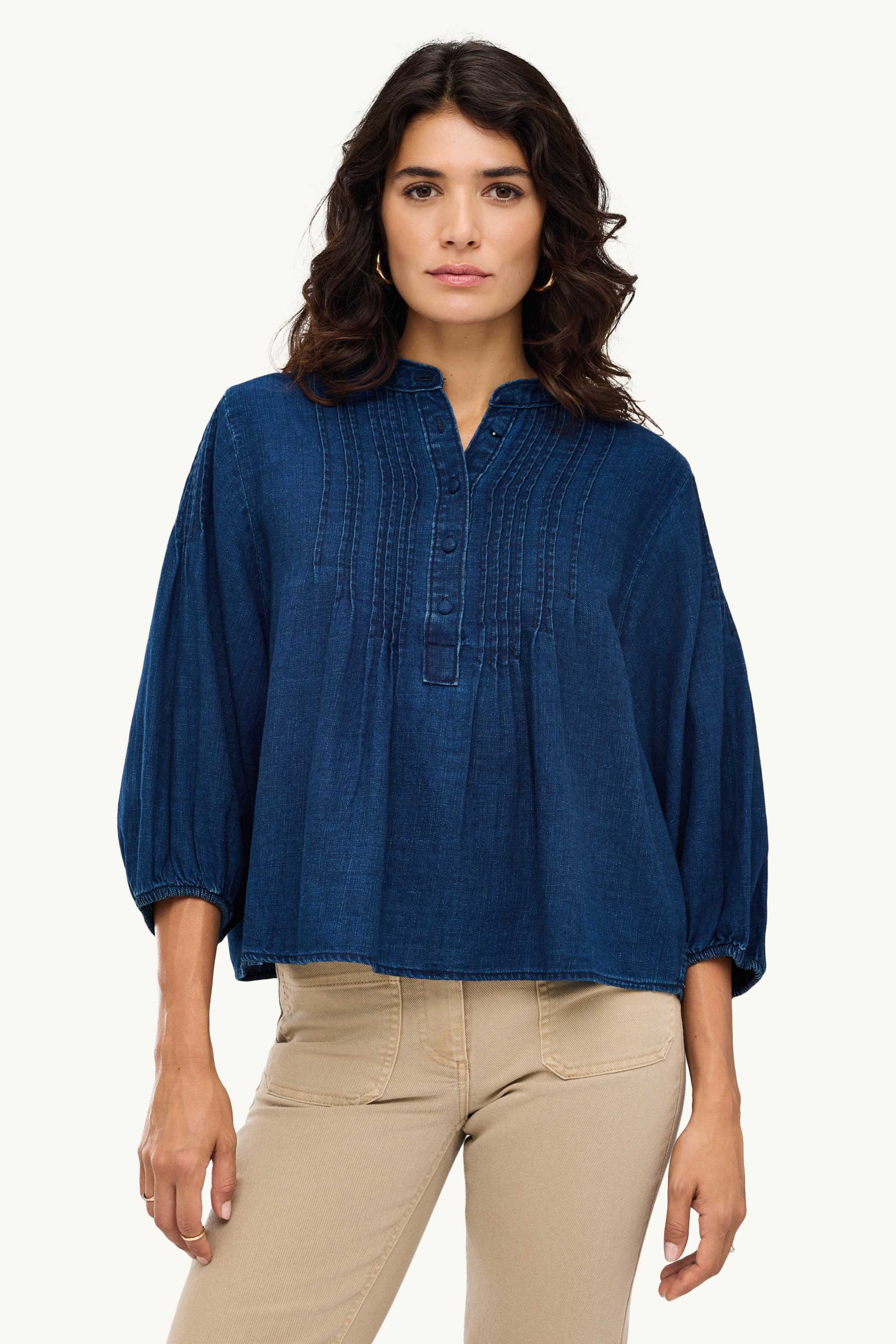 Denim blouse denim-dark blue
