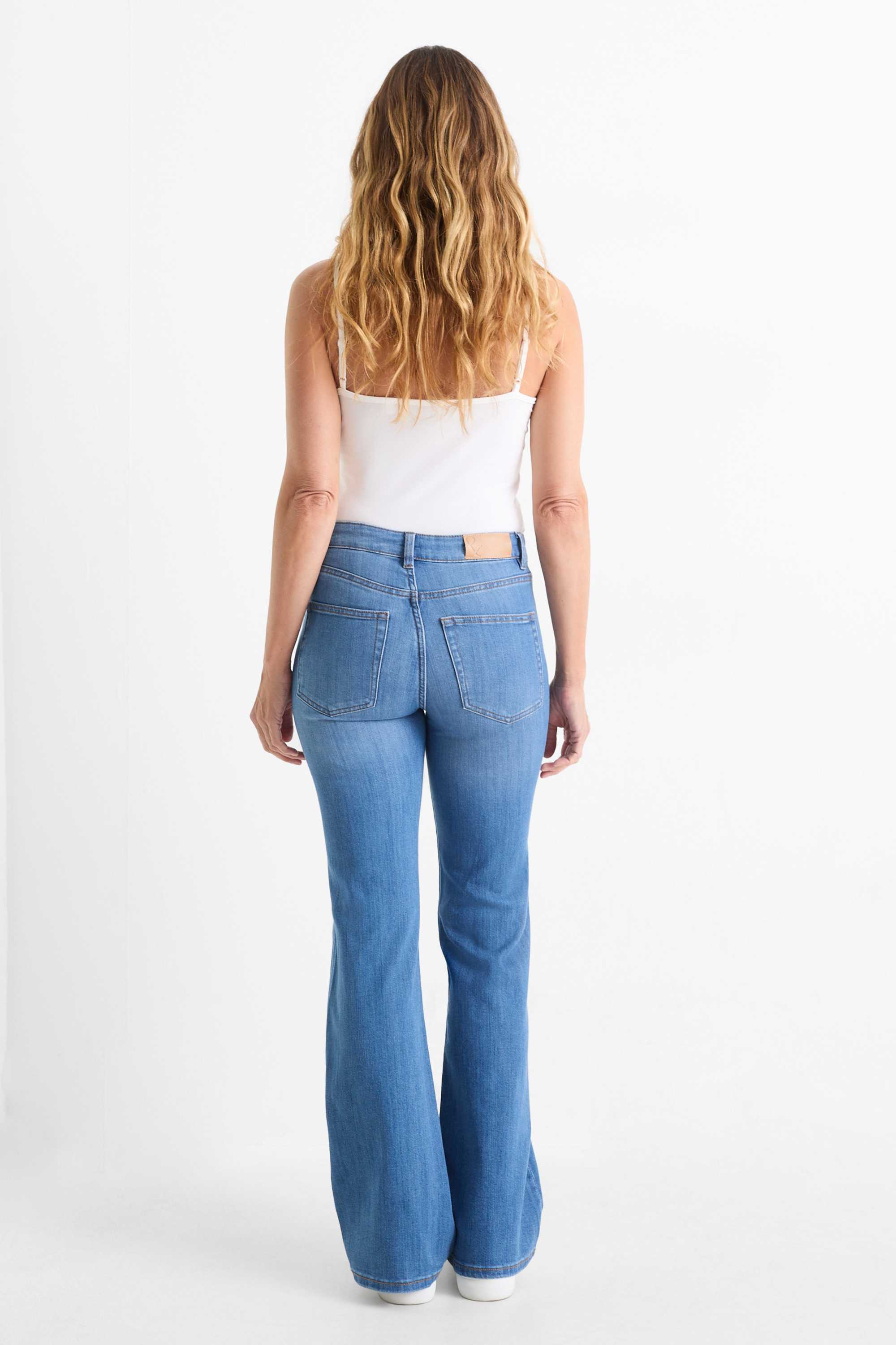 Flared jeans - mid-rise waist blue