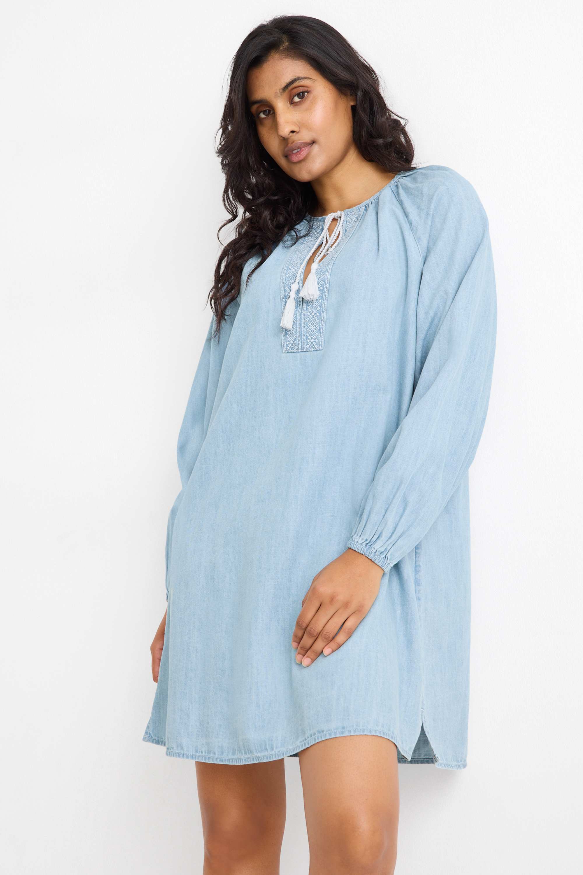 Tunic dress - denim look light blue