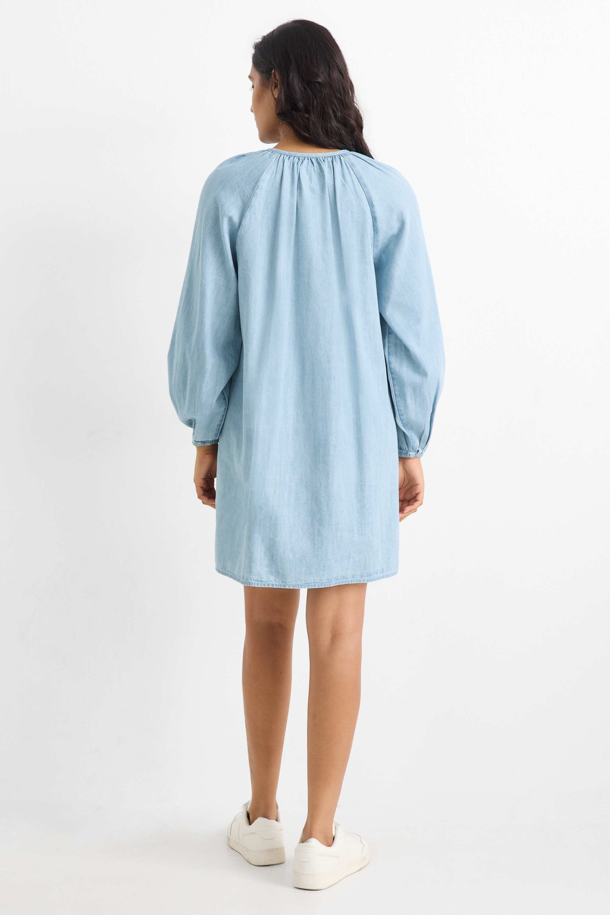 Tunic dress - denim look light blue