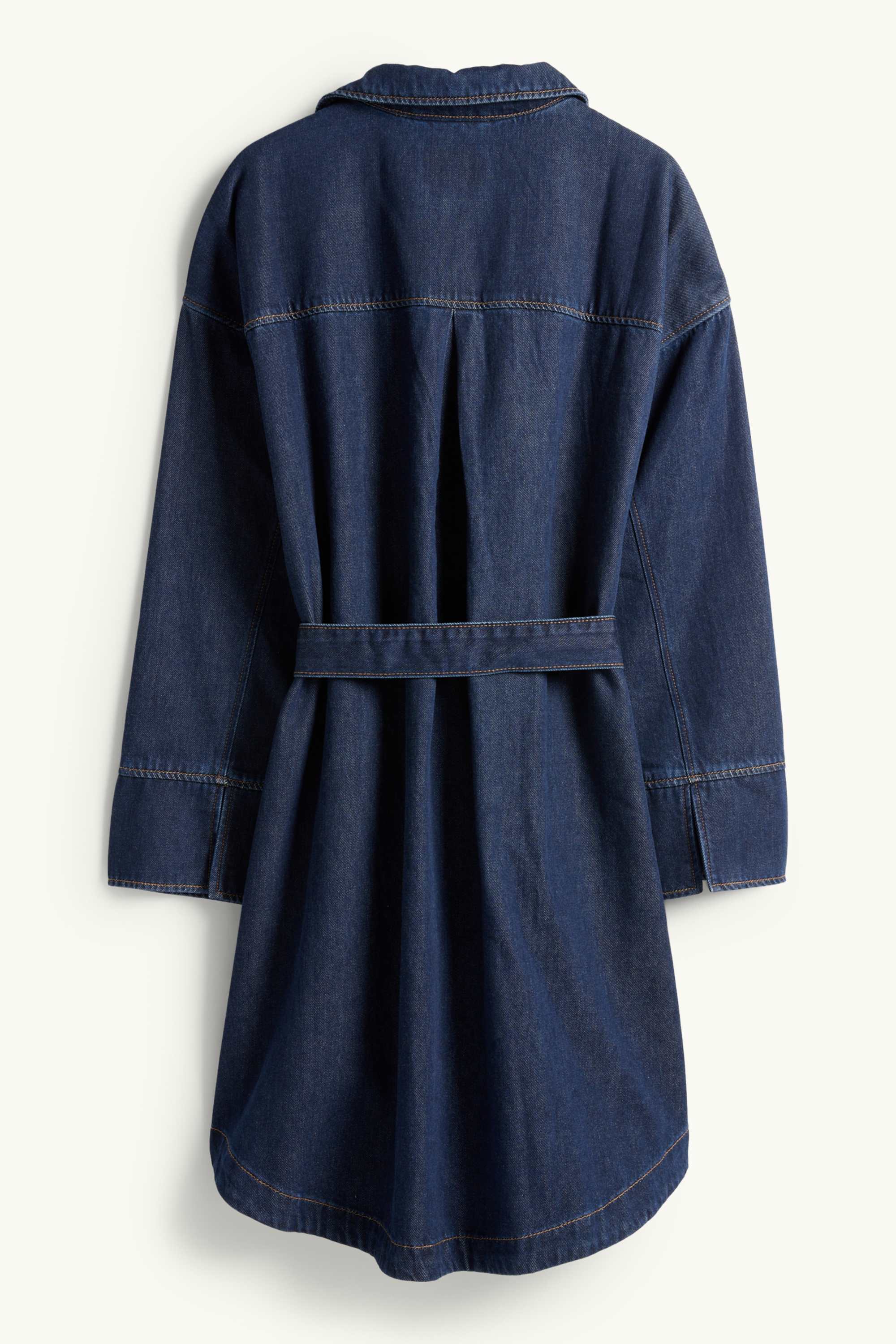 V-neck denim tunic dress dark blue