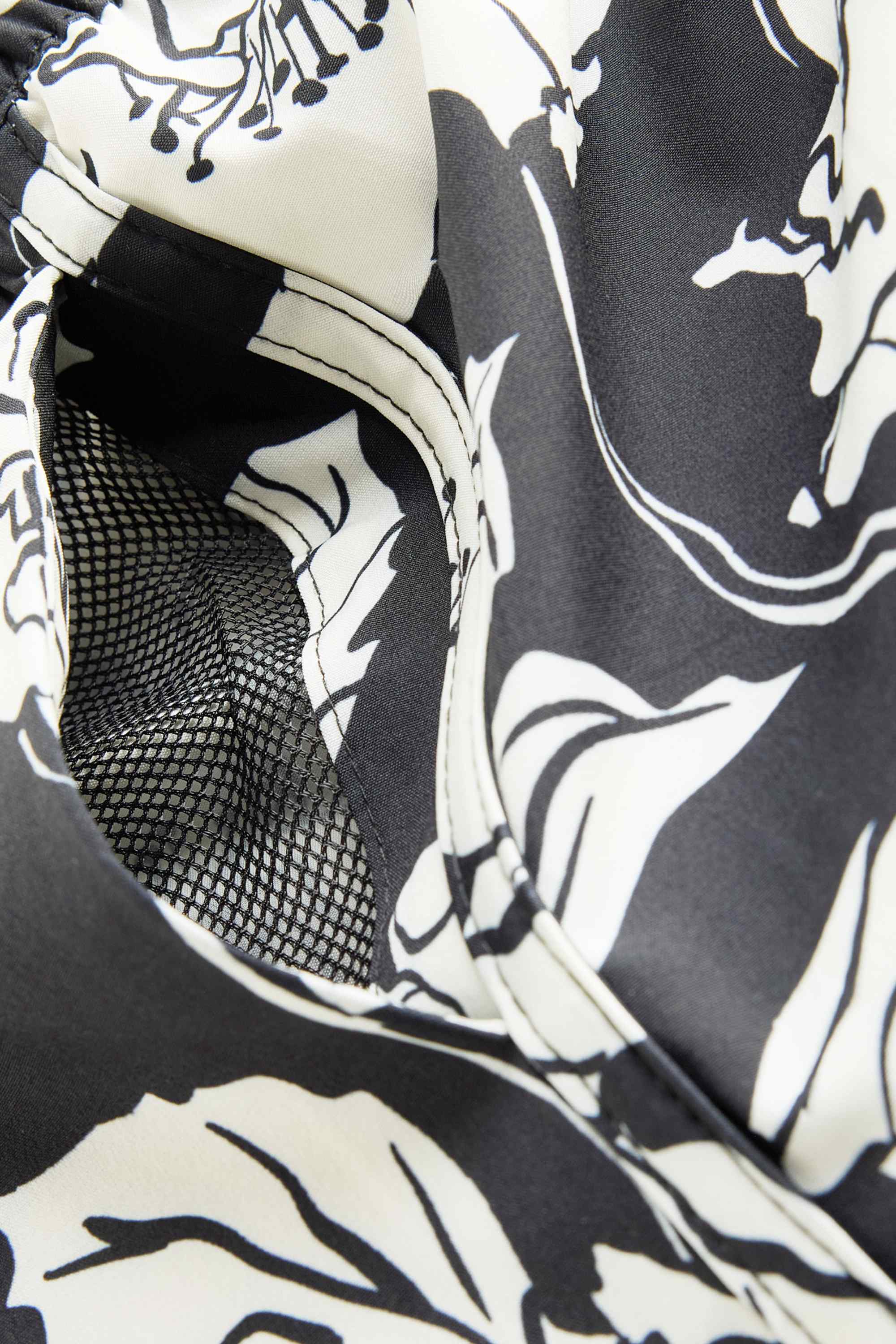 Bikini shorts - LYCRA® - floral black / white