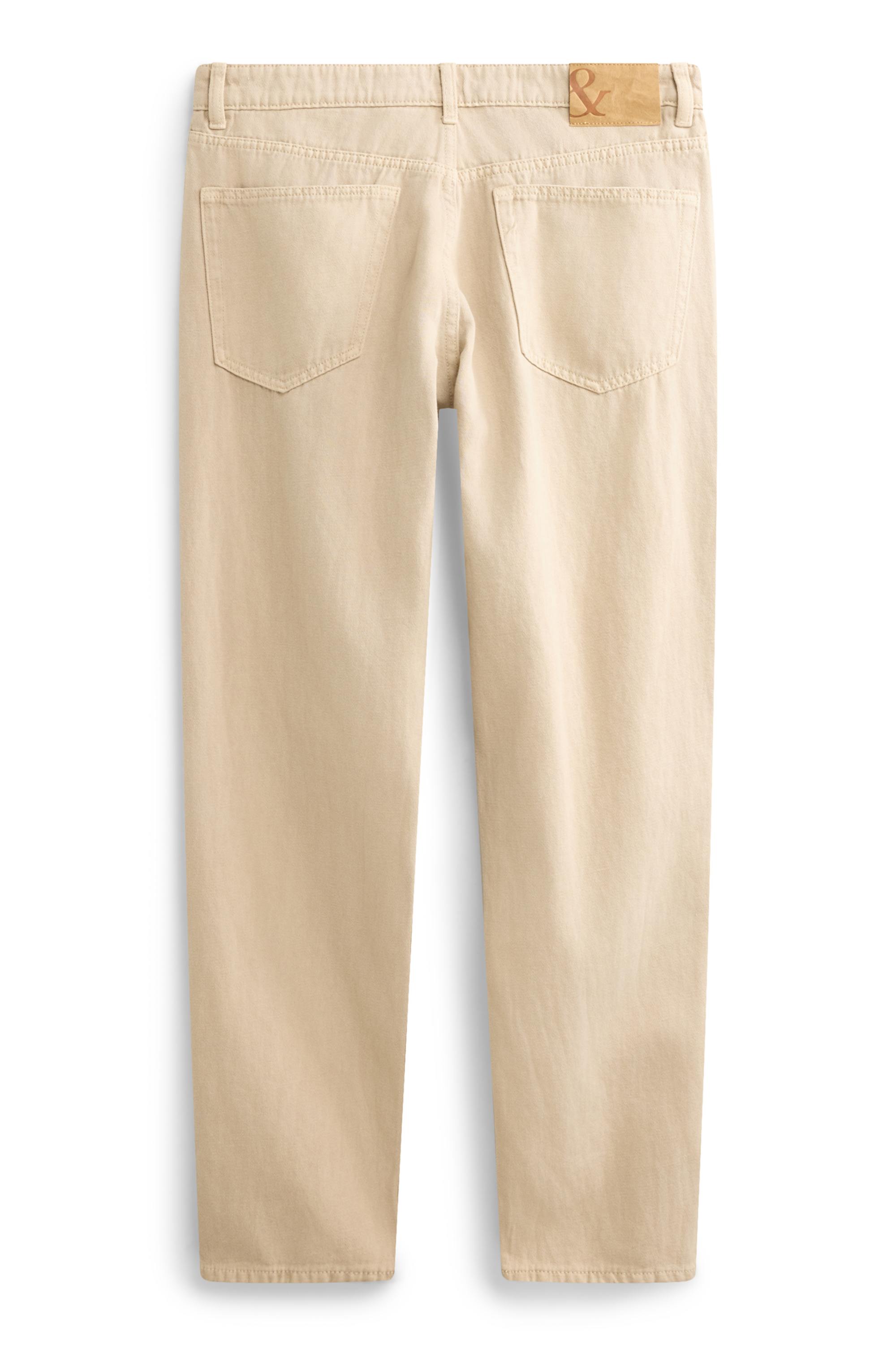 Relaxed jeans - linen blend beige