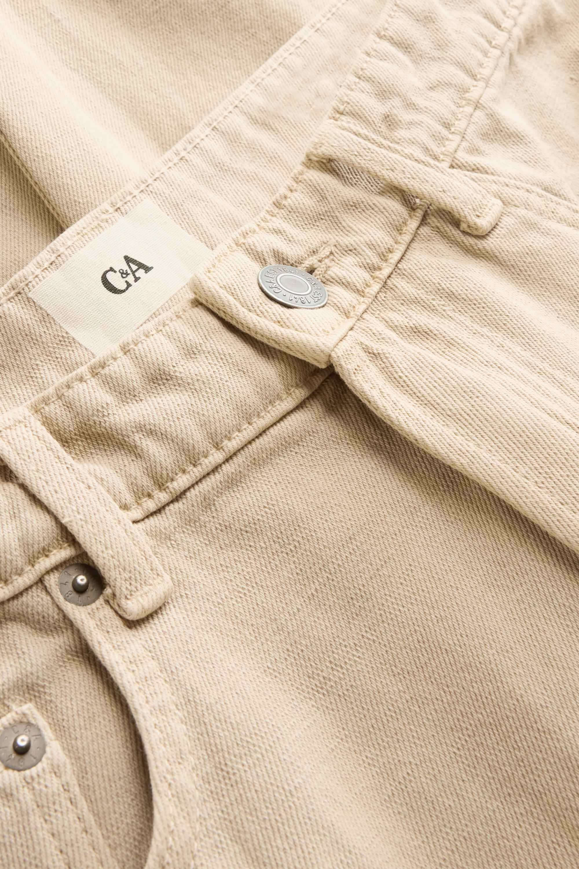 Relaxed jeans - linen blend beige