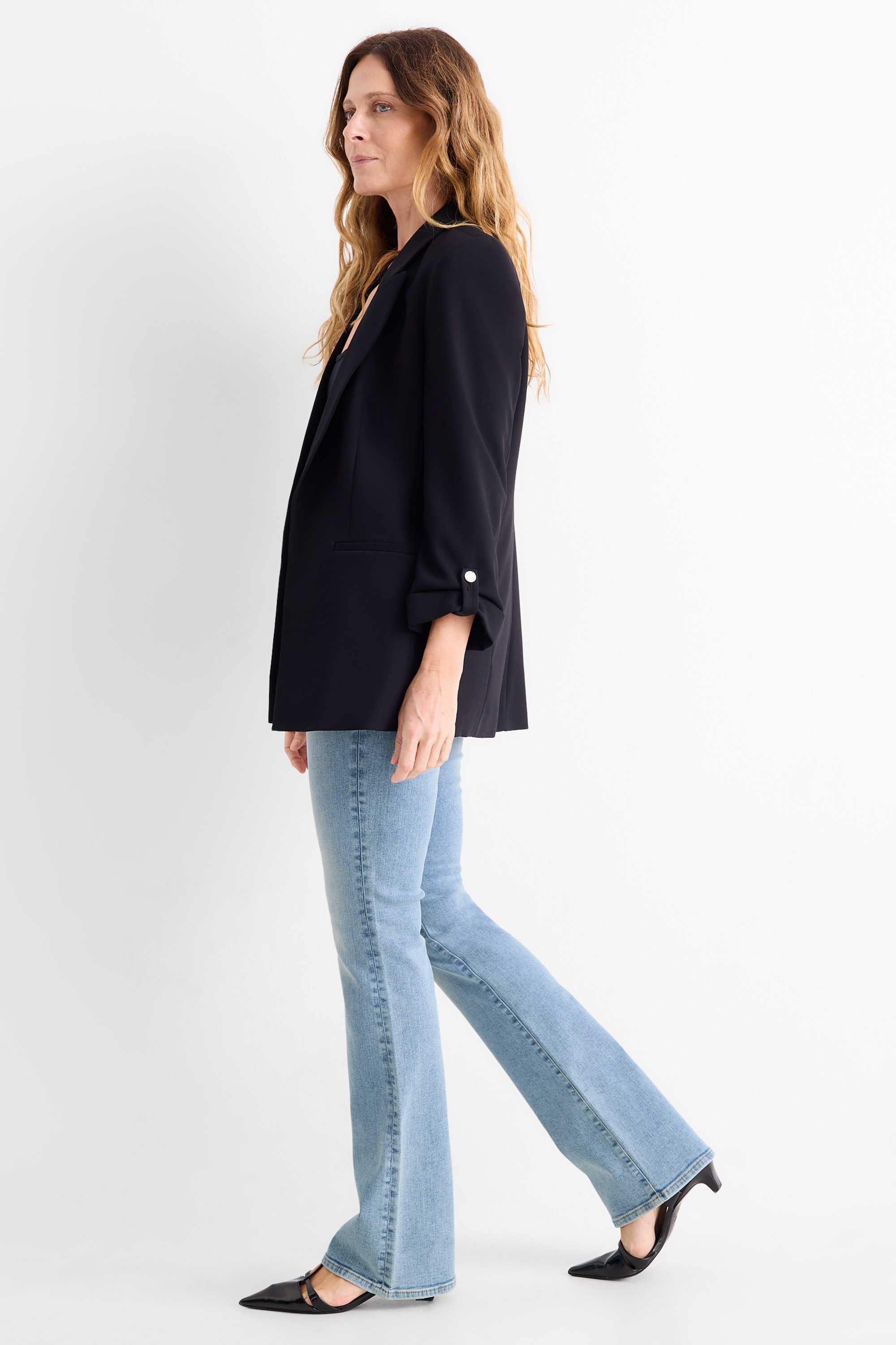 Bootcut jeans - mid-rise waist - shaping jeans - LYCRA® denim-light blue
