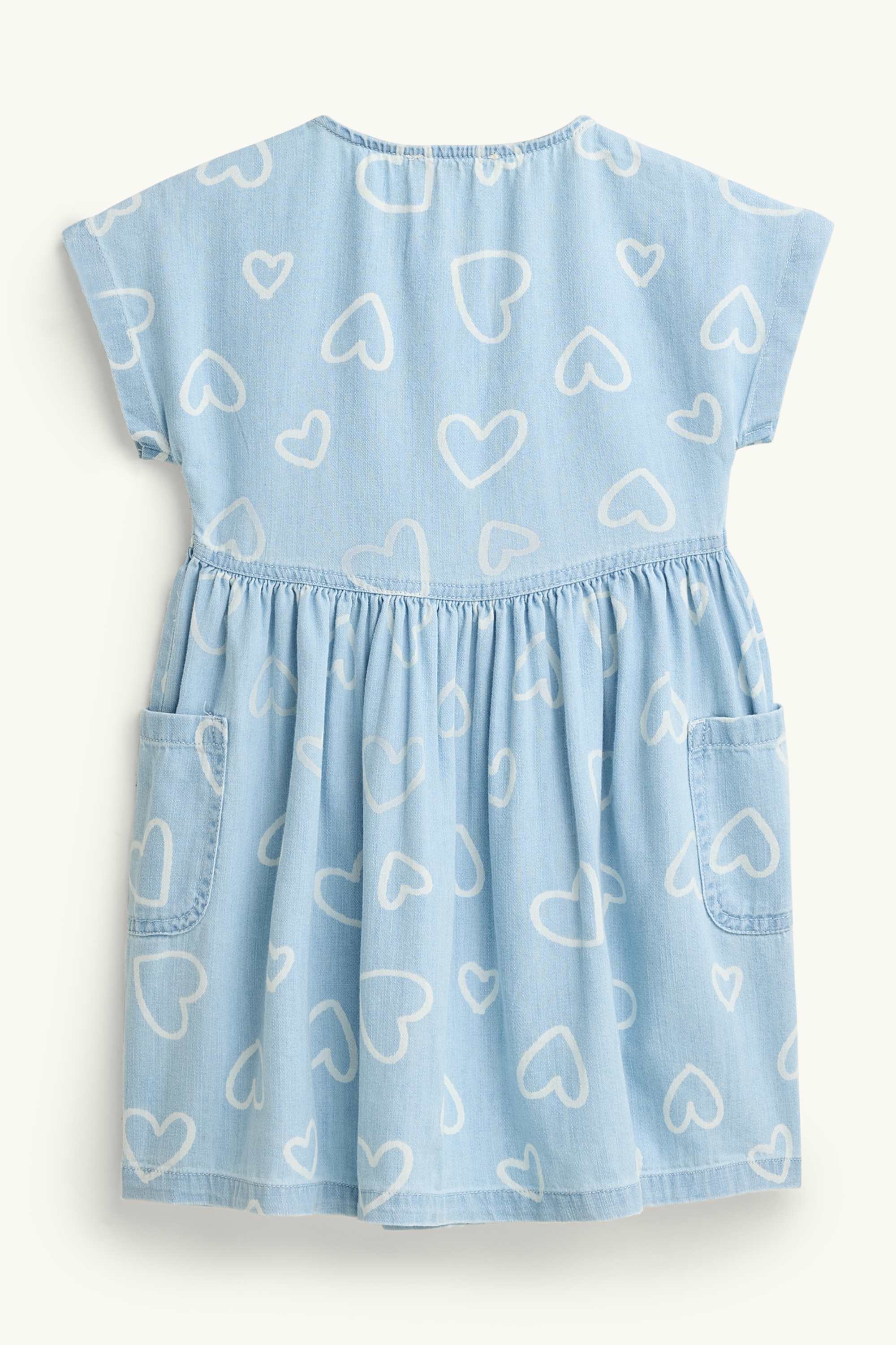 Heart - denim dress light blue