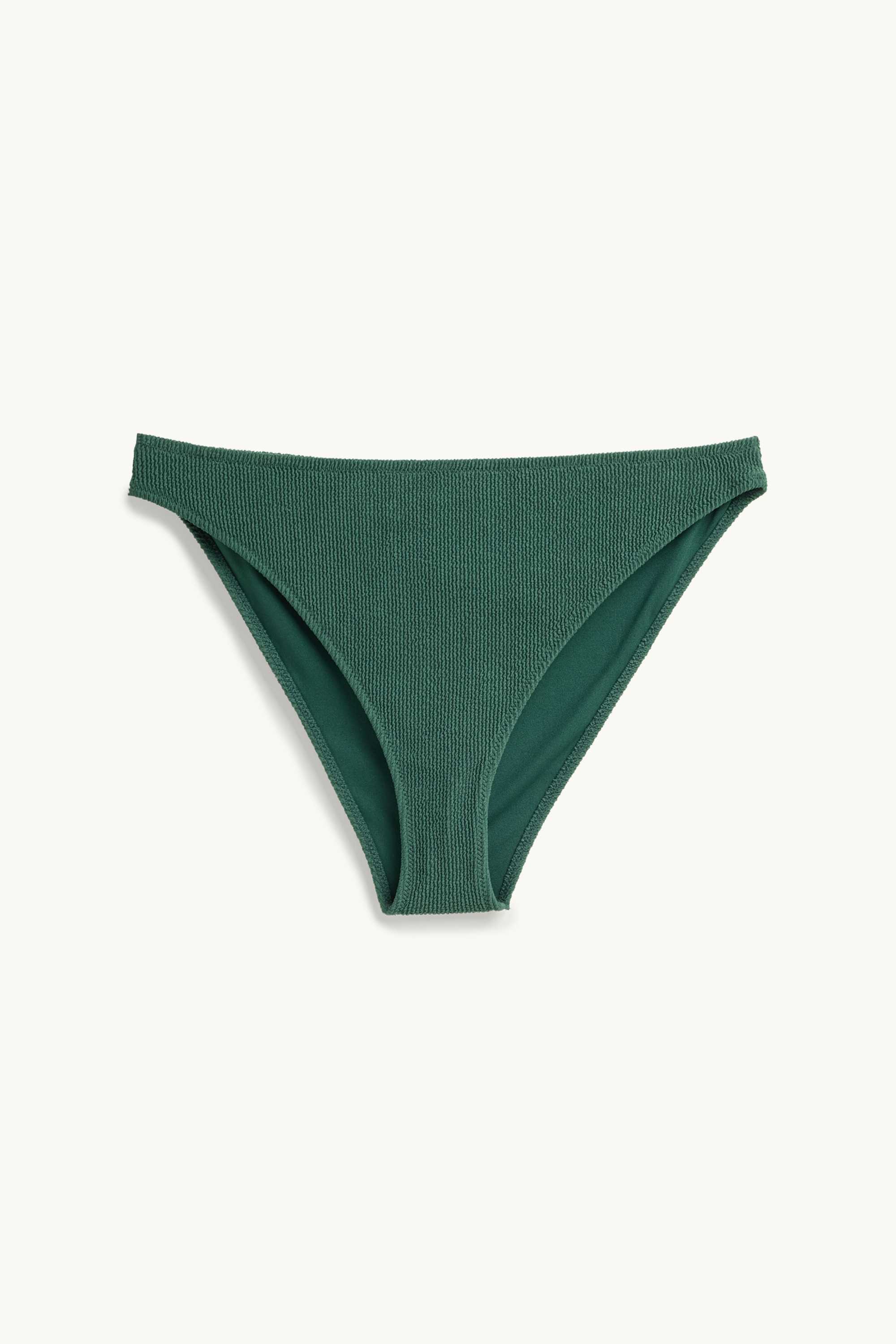 Brazilian bikini bottoms - mid-rise waist - LYCRA® XTRA LIFE™ dark green