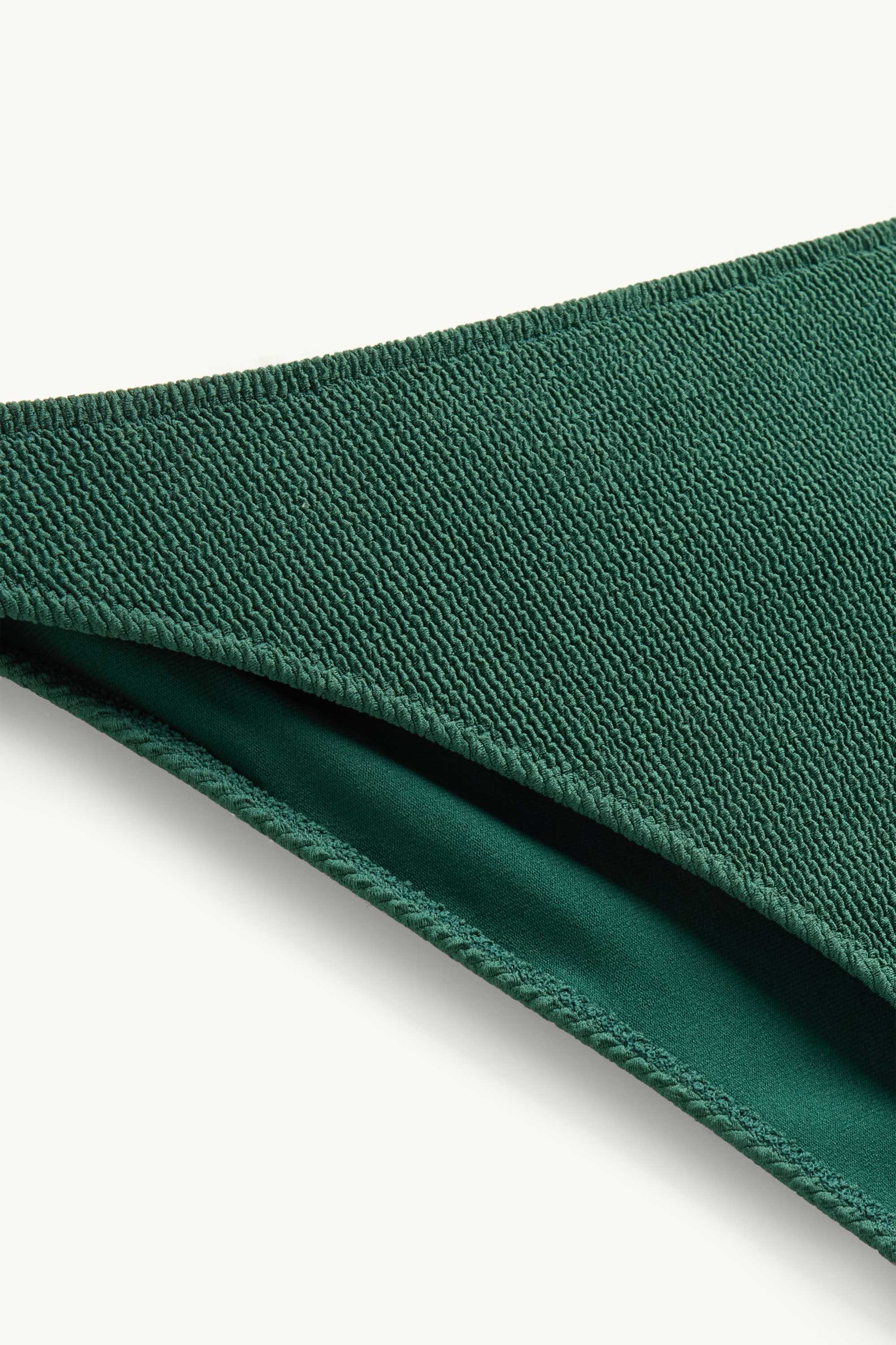 Brazilian bikini bottoms - mid-rise waist - LYCRA® XTRA LIFE™ dark green