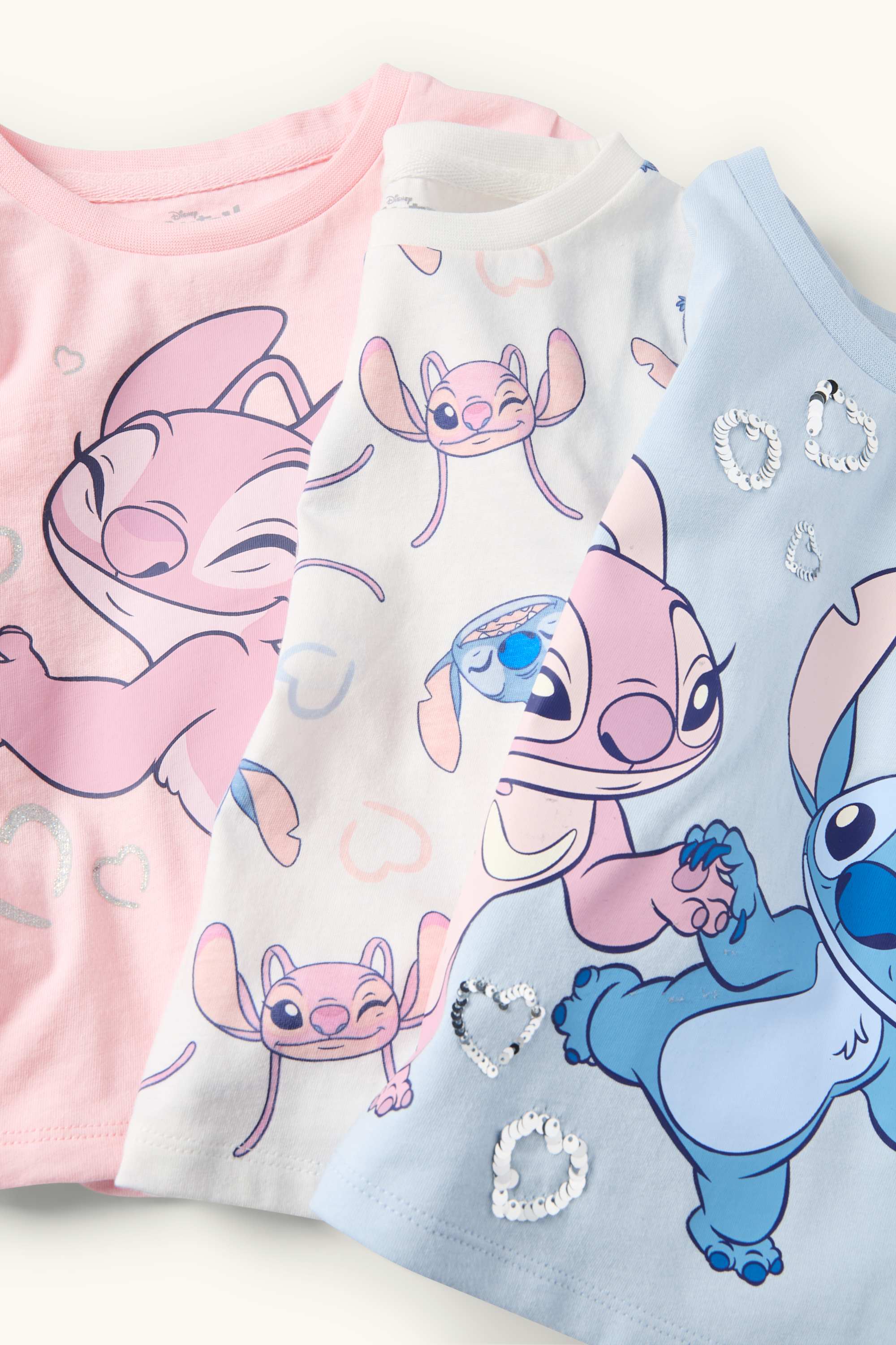 Multipack of 3 - Lilo & Stitch - short sleeve T-shirt - shiny rose / light blue