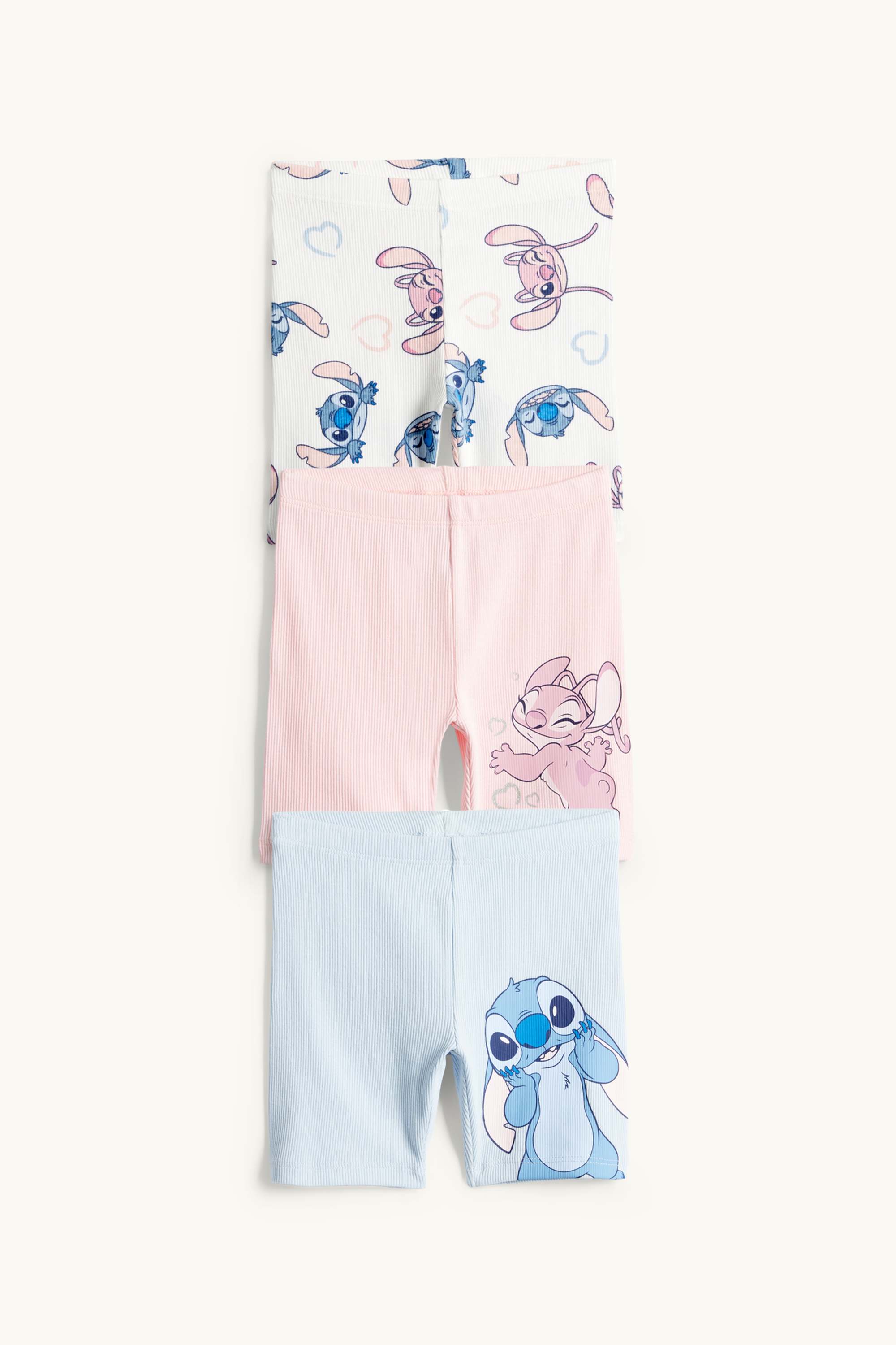 Multipack of 3 - Lilo & Stitch - cycling shorts - ribbed rose / light blue