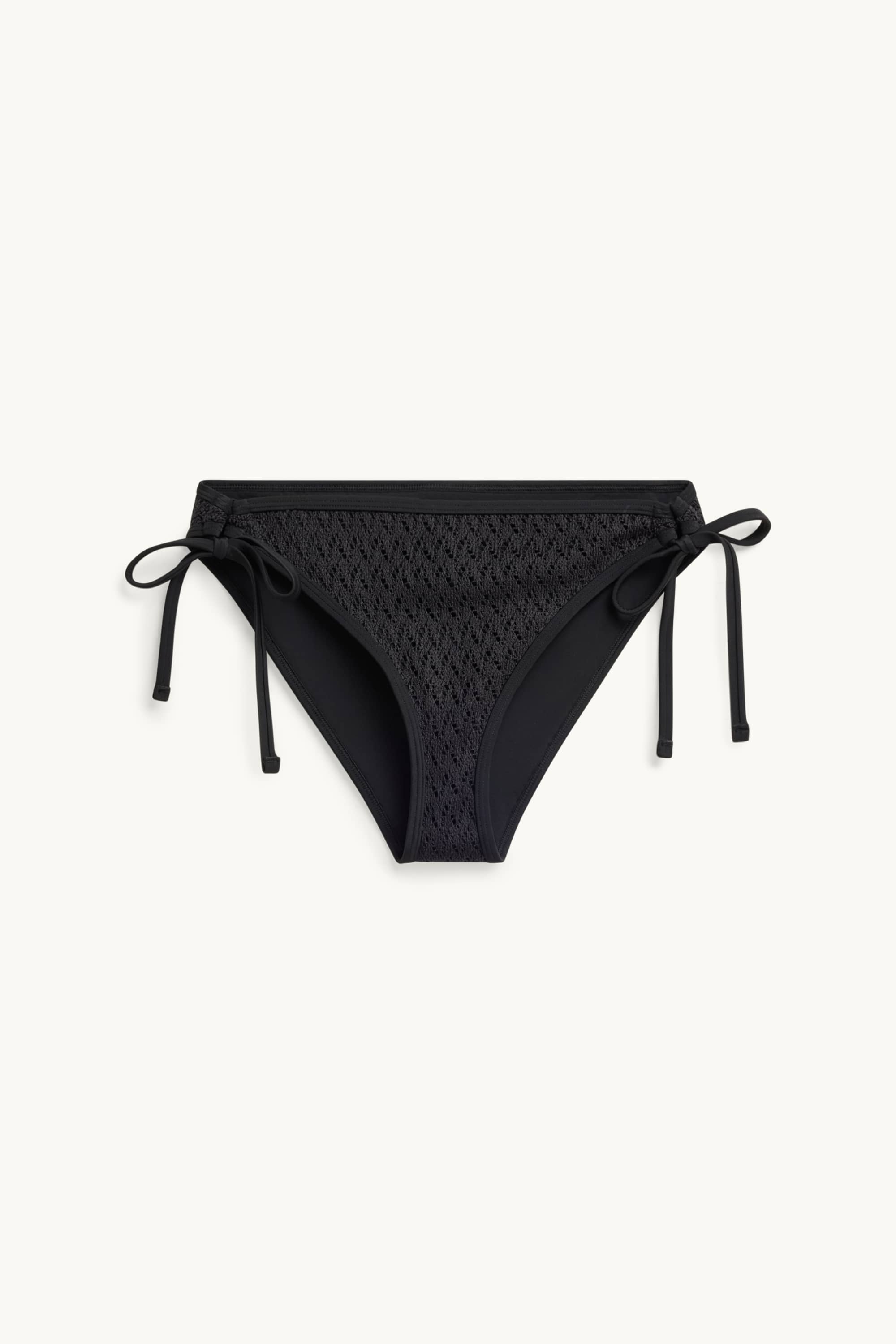 Bikini bottoms - mid-rise waist - LYCRA® XTRA LIFE™ - textured black