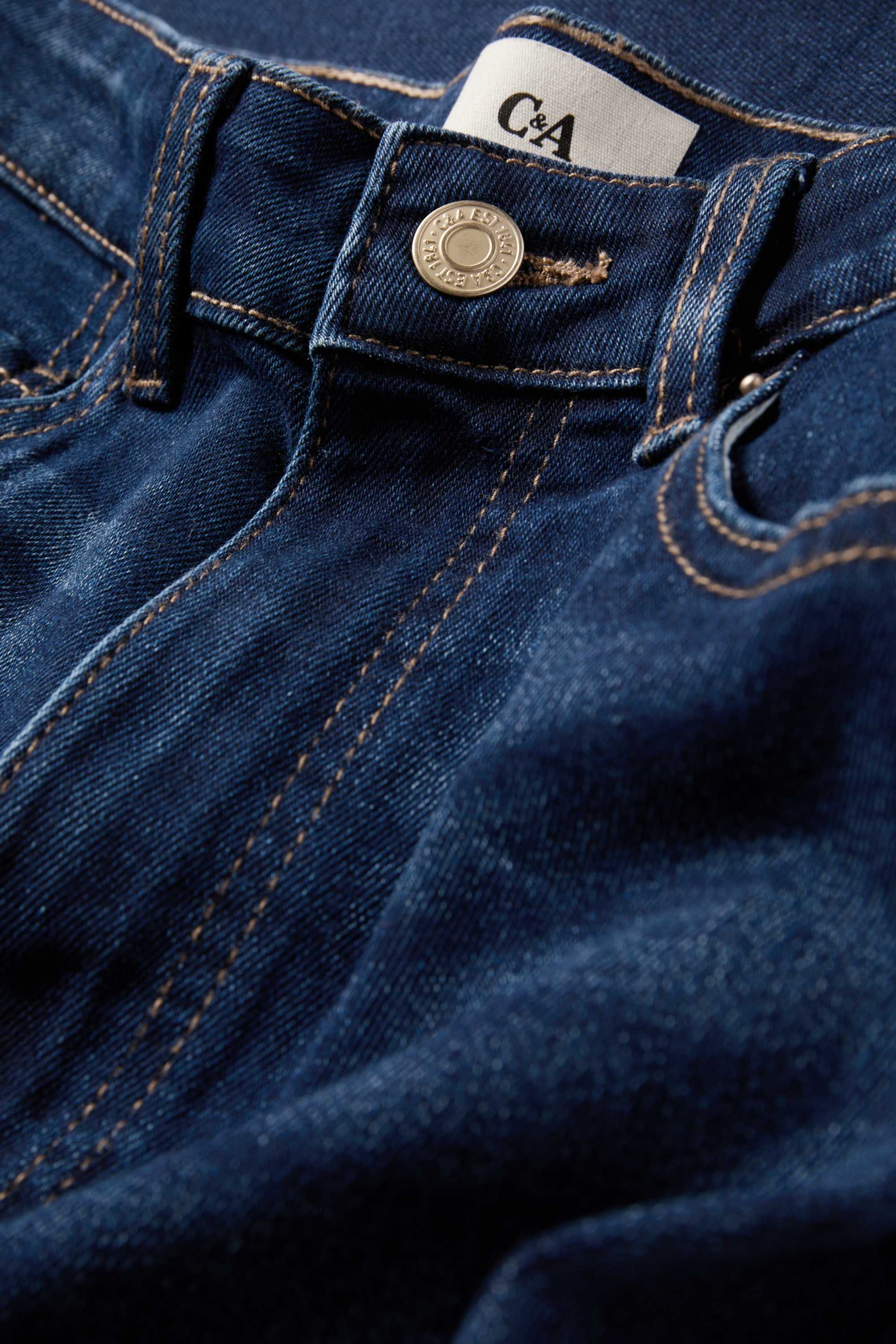 Flared jeans - high waist denim-dark blue
