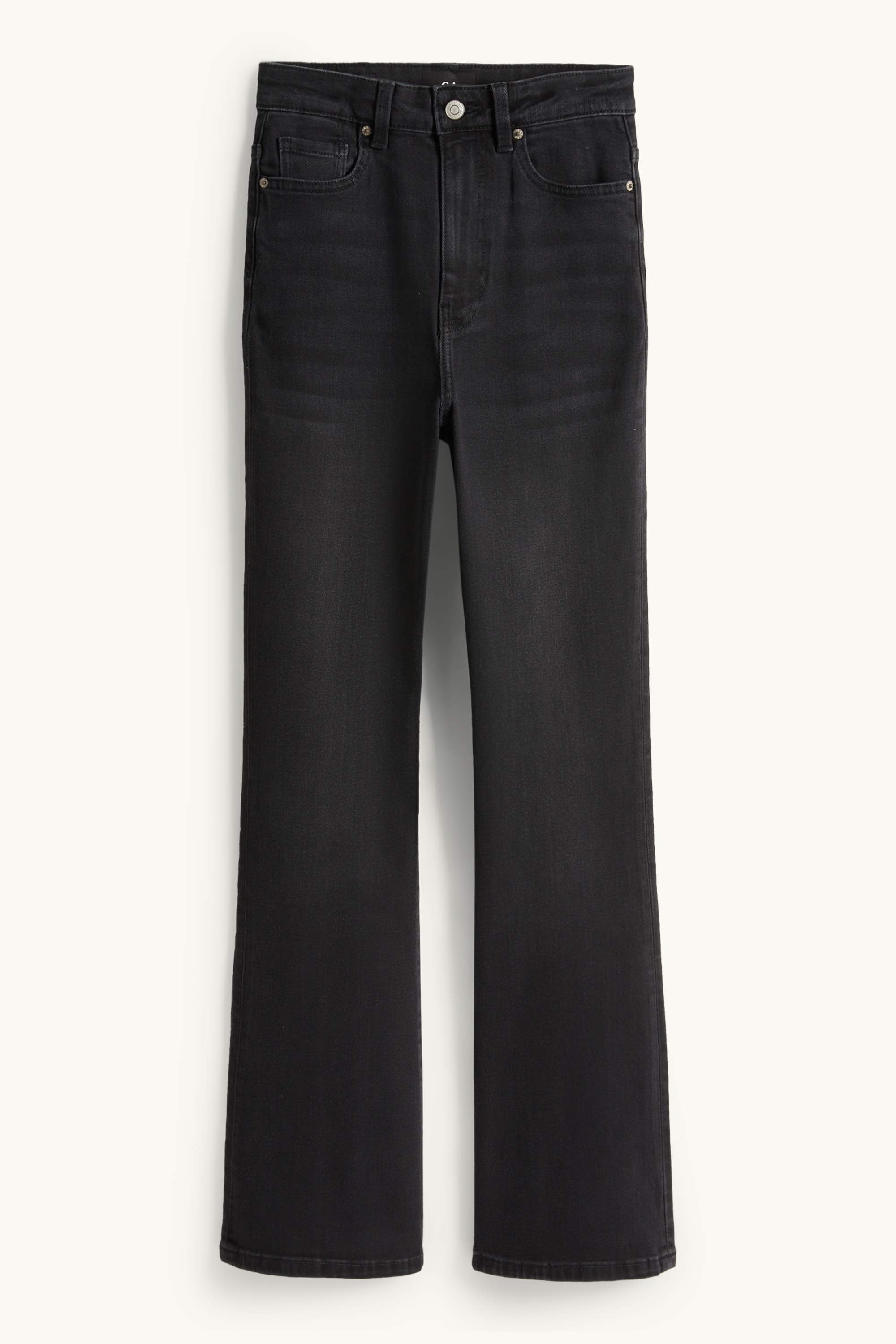 Flared jeans - high waist denim-dark gray