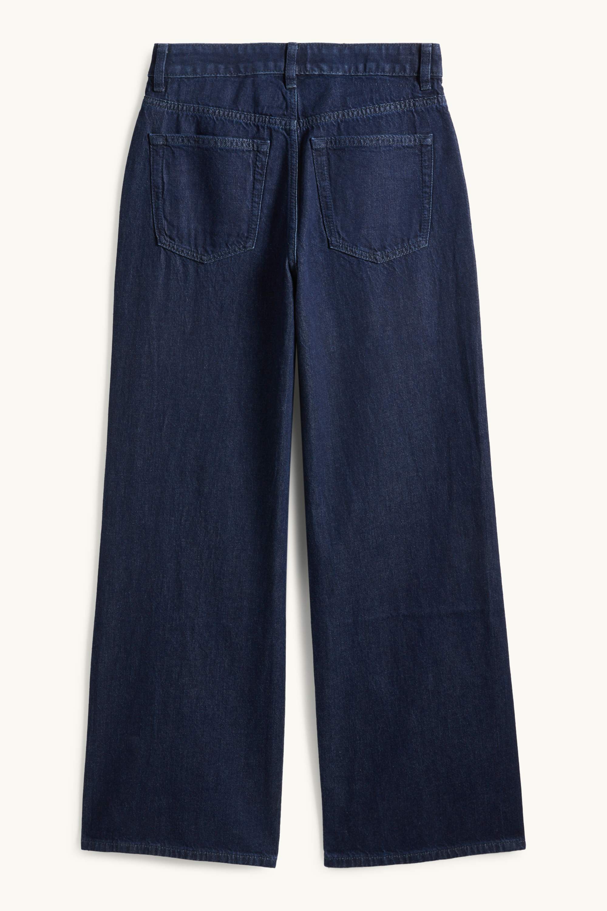 Wide leg jeans - mid-rise waist dark blue