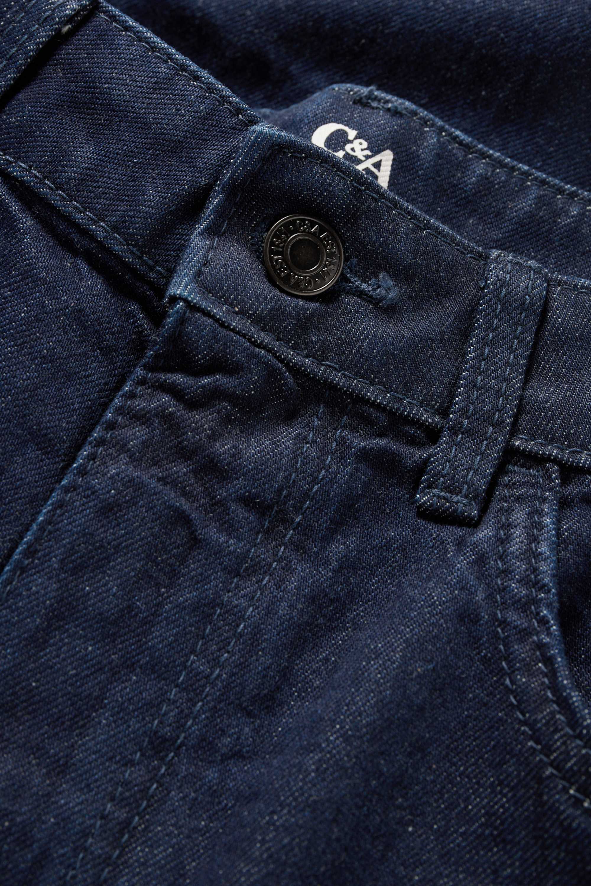 Wide leg jeans - mid-rise waist dark blue