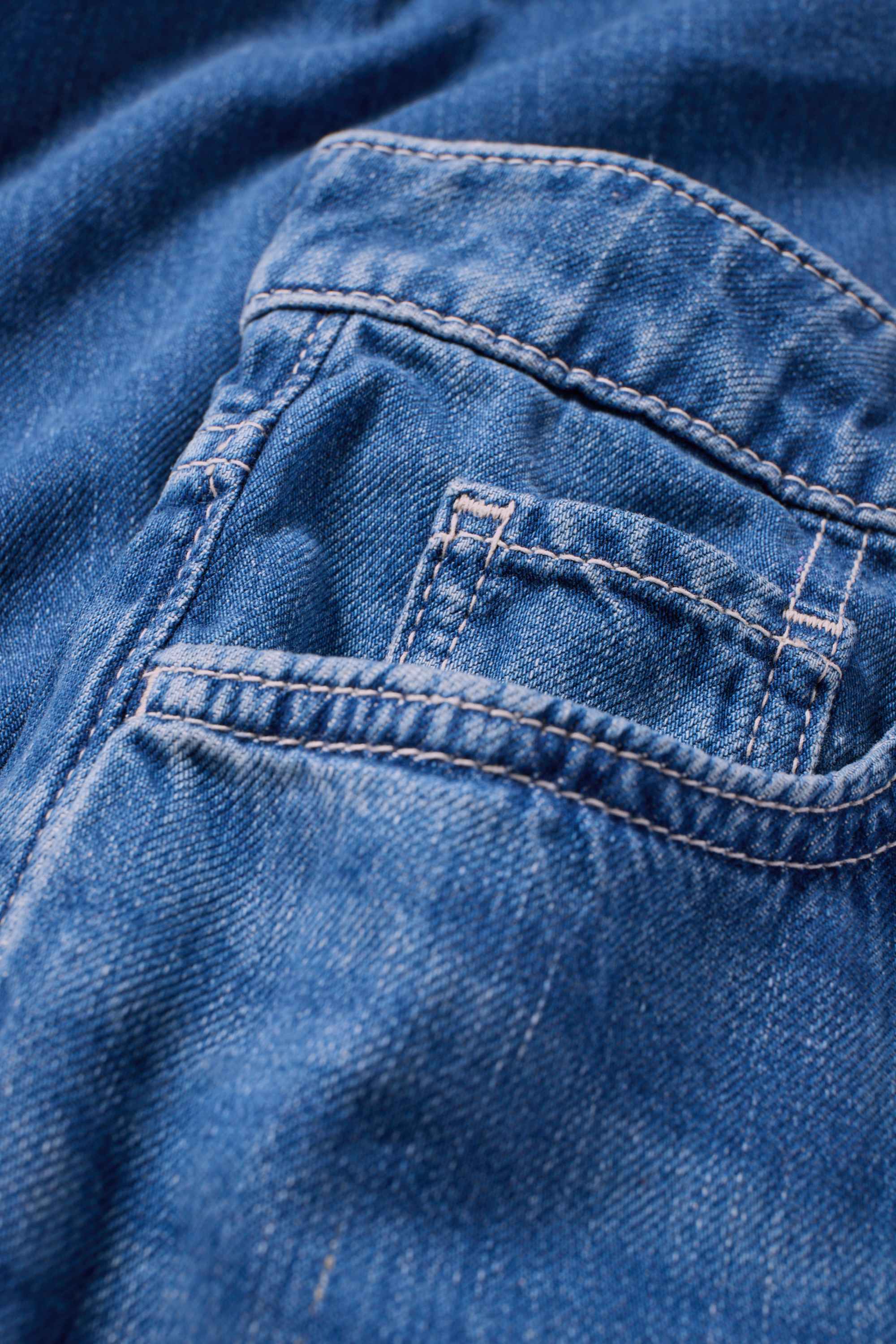 Wide leg jeans - mid-rise waist blue denim