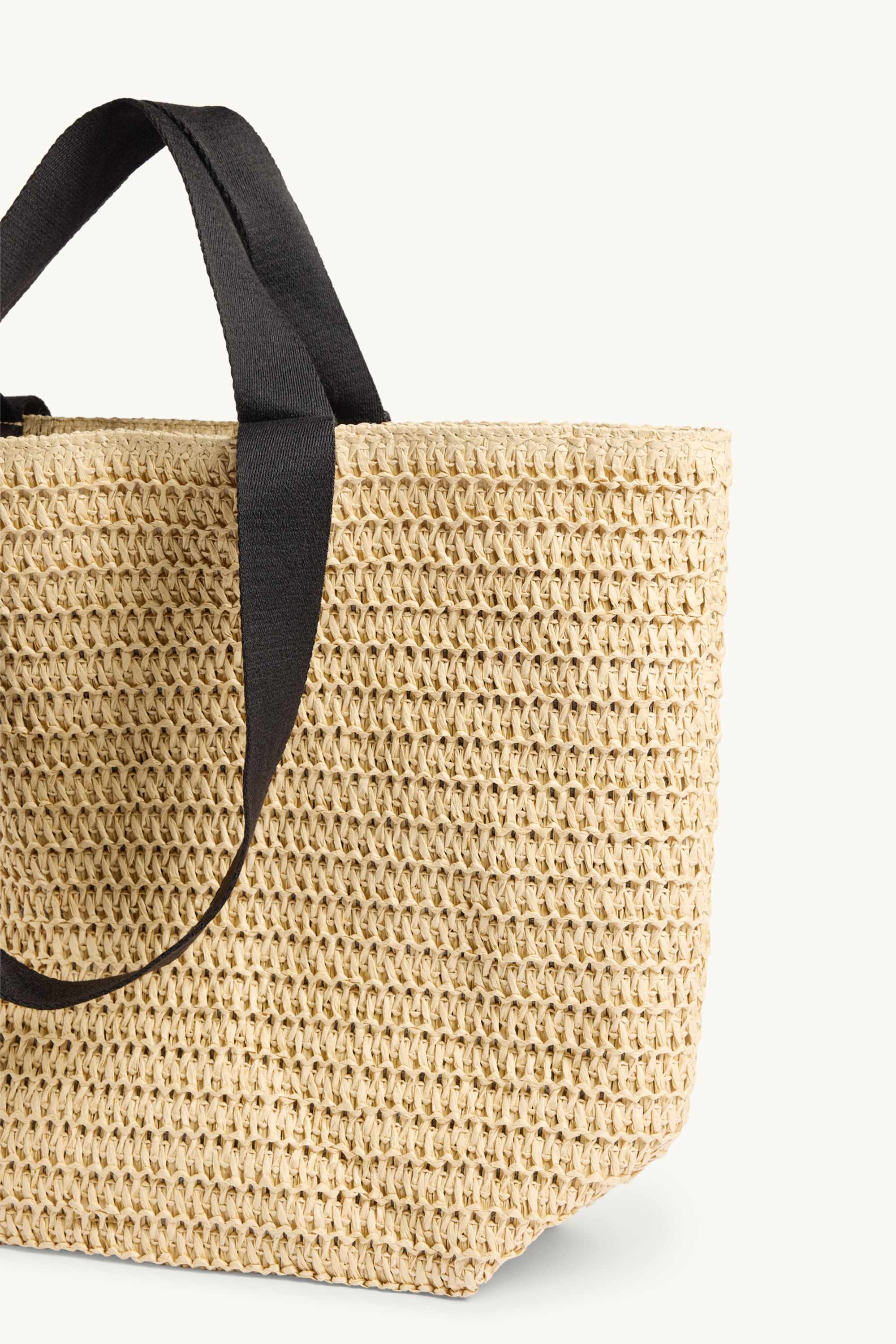Large straw shopper beige