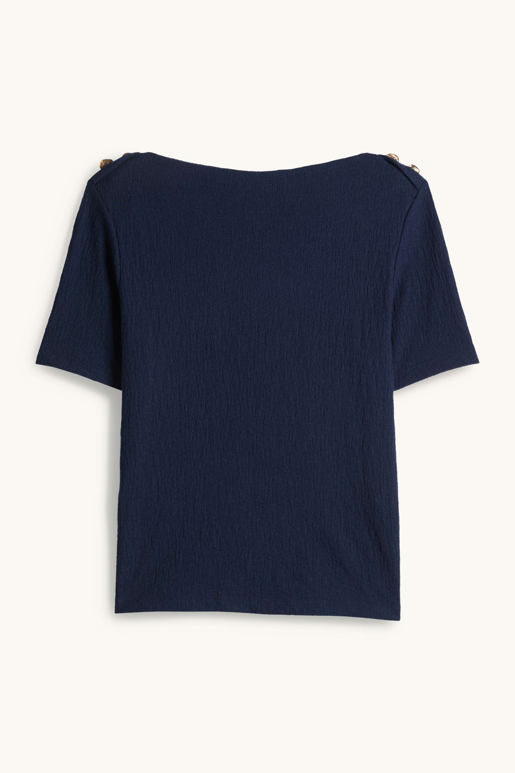 T-shirt - regular fit - textured dark blue