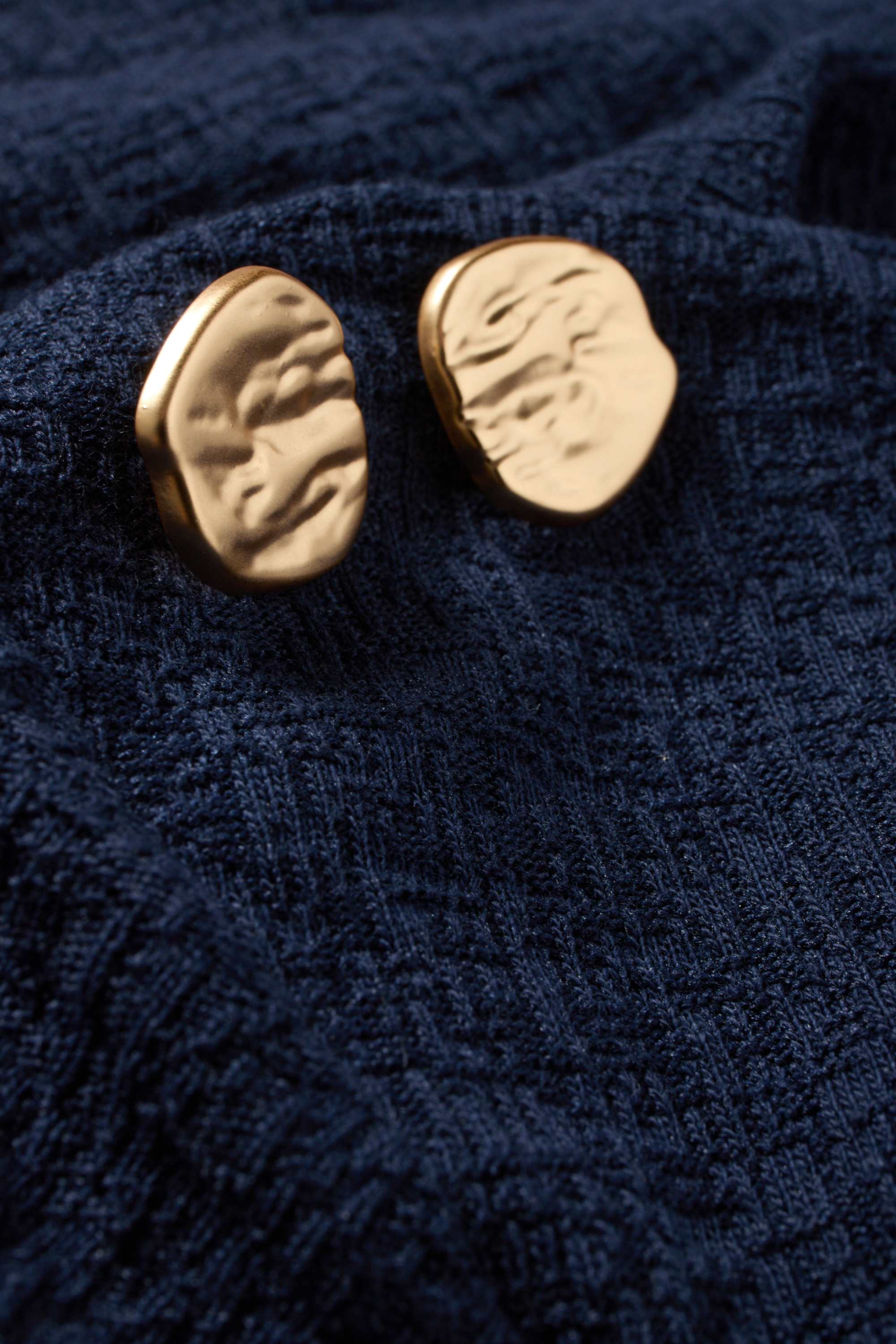 T-shirt - regular fit - textured dark blue