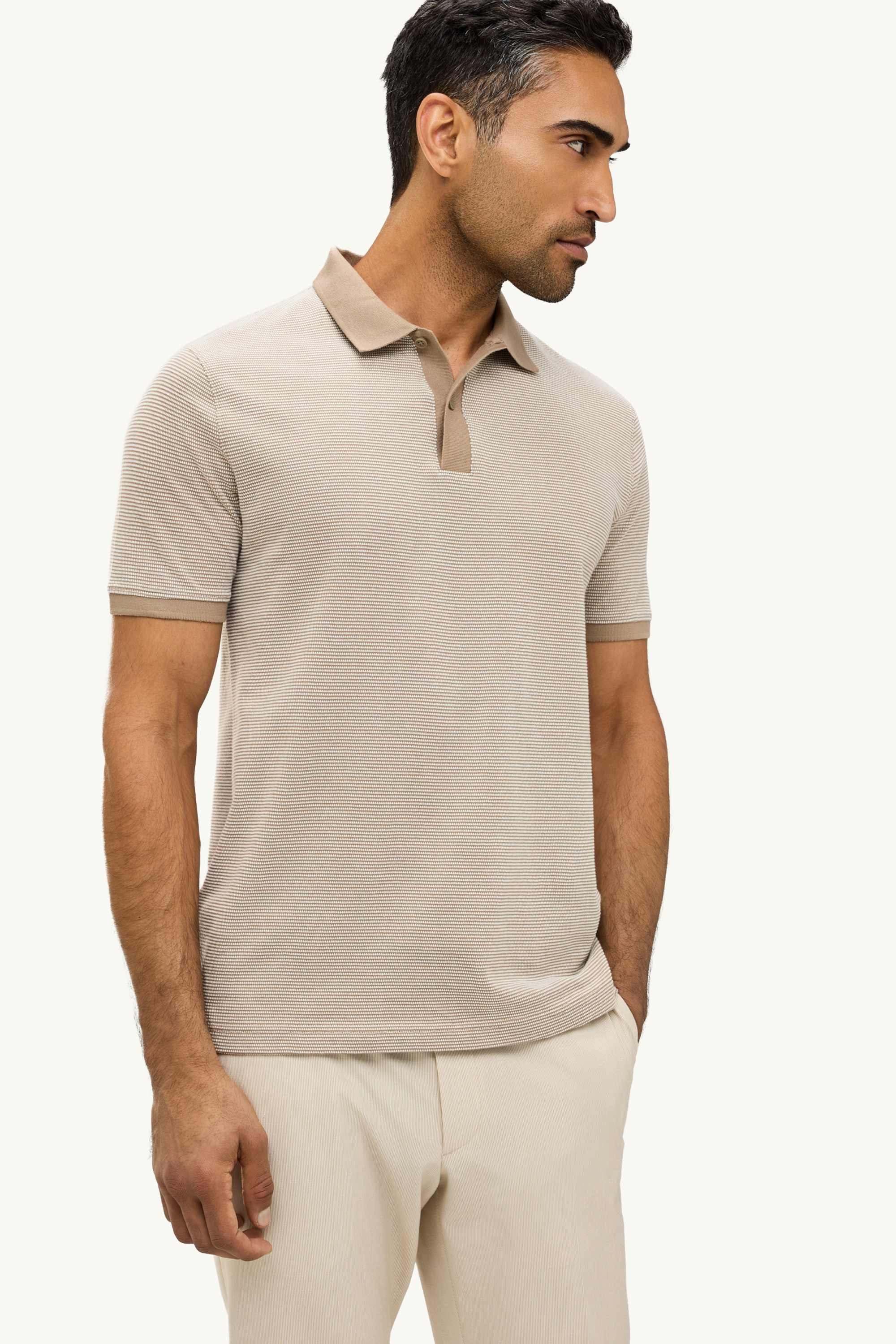 Polo shirt - regular fit - textured beige (3)