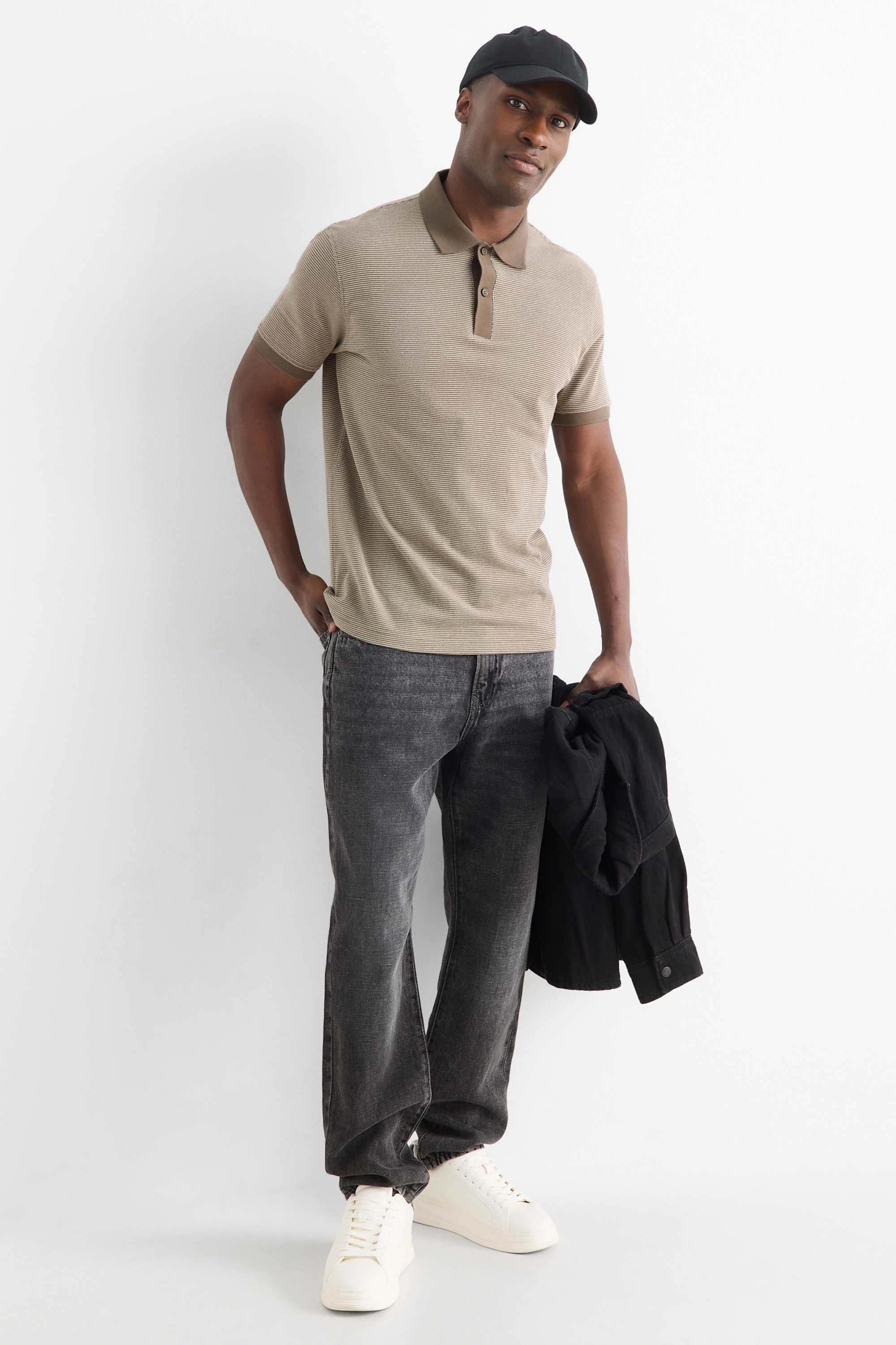 Polo shirt - regular fit - textured beige (5)
