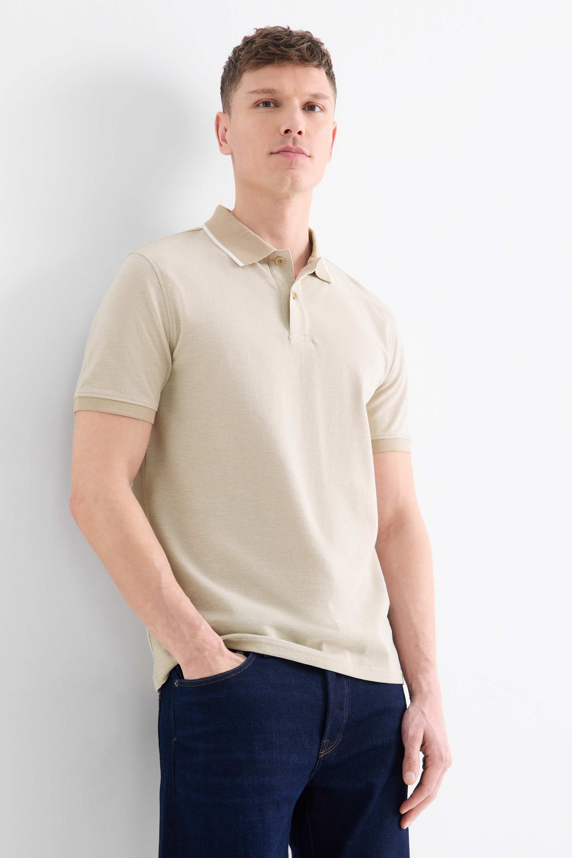 Polo shirt - regular fit cremewhite