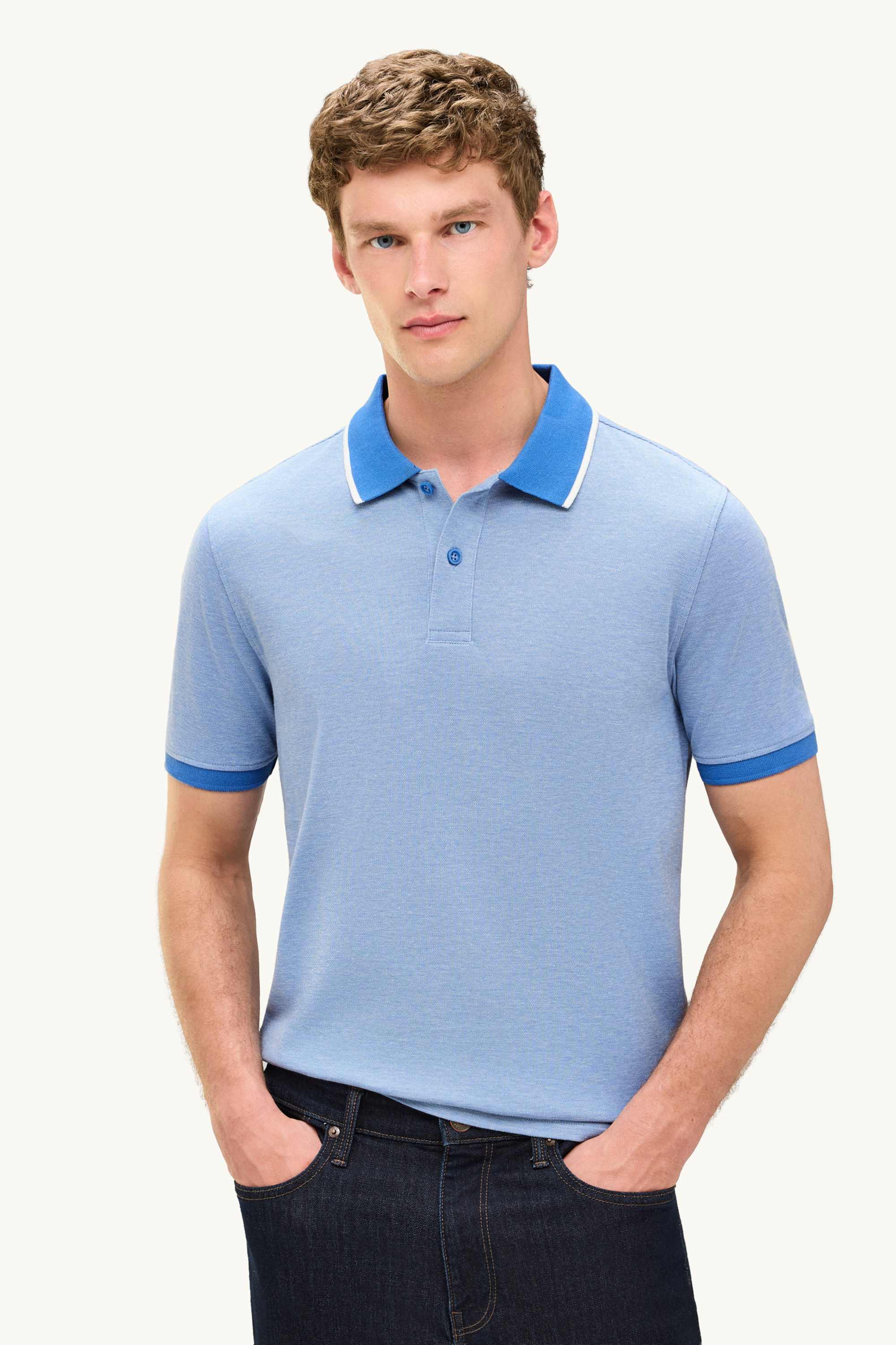 Polo shirt - regular fit blue (5)