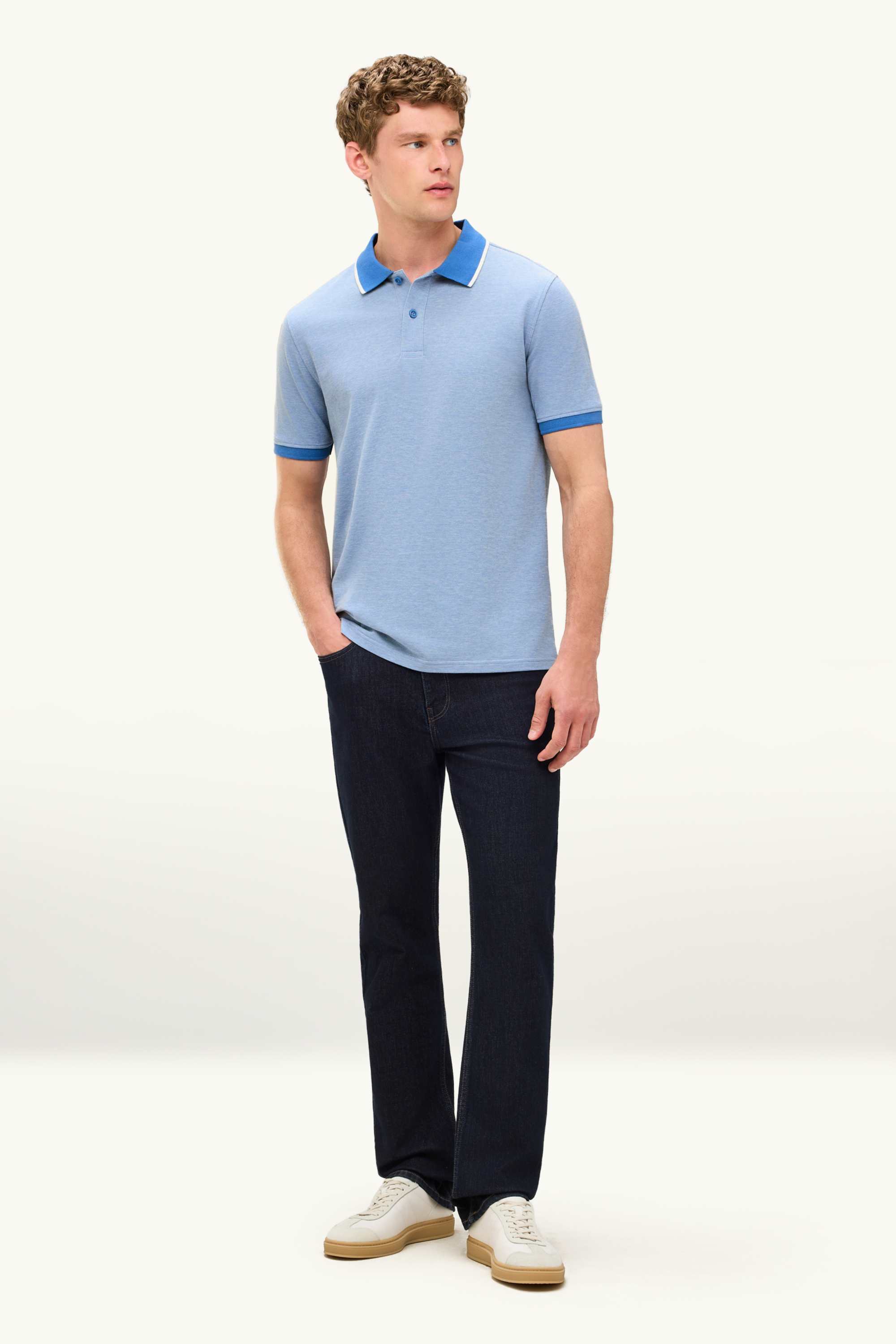 Polo shirt - regular fit blue (5)