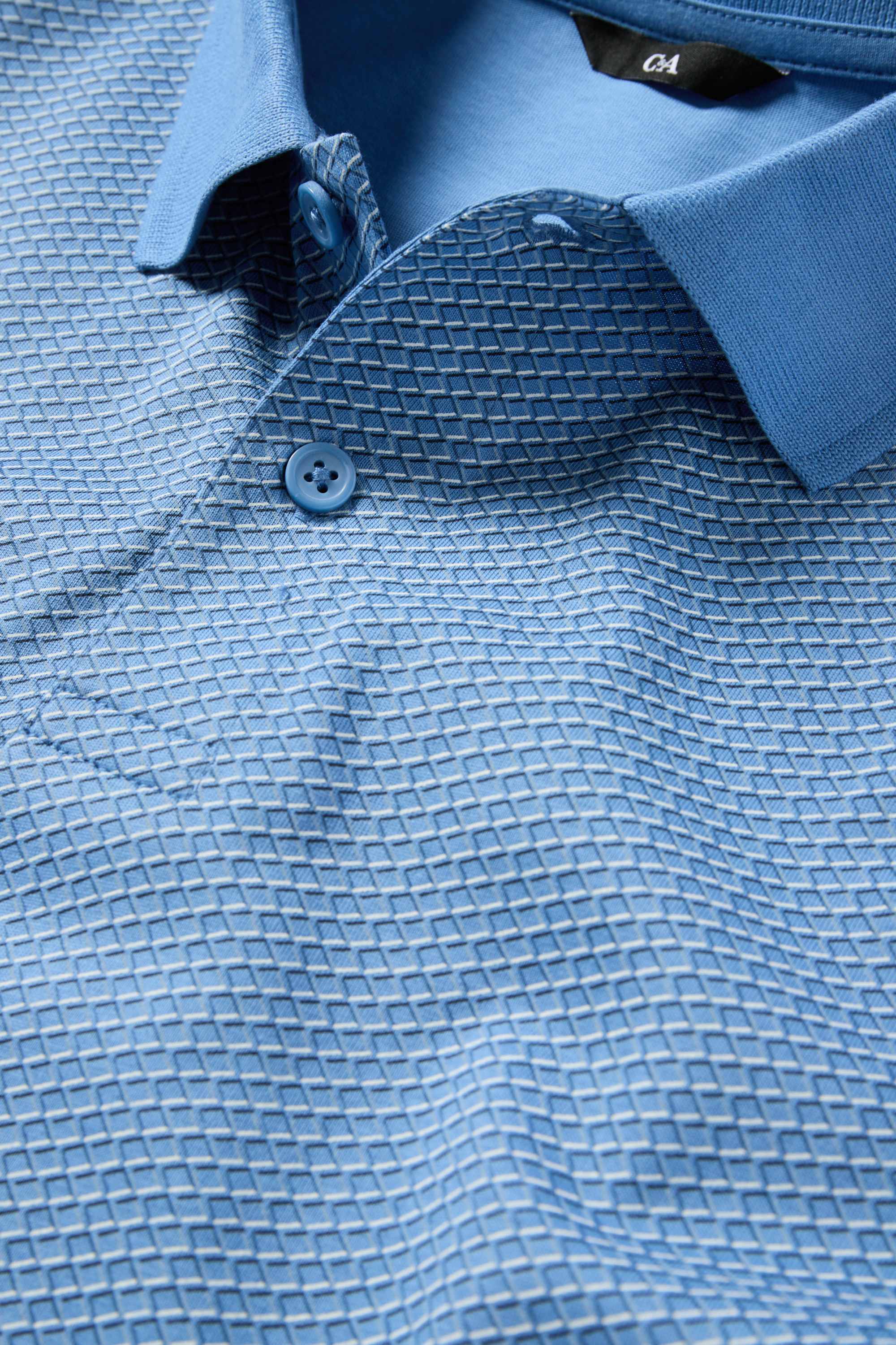 Polo shirt - regular fit - patterned blue