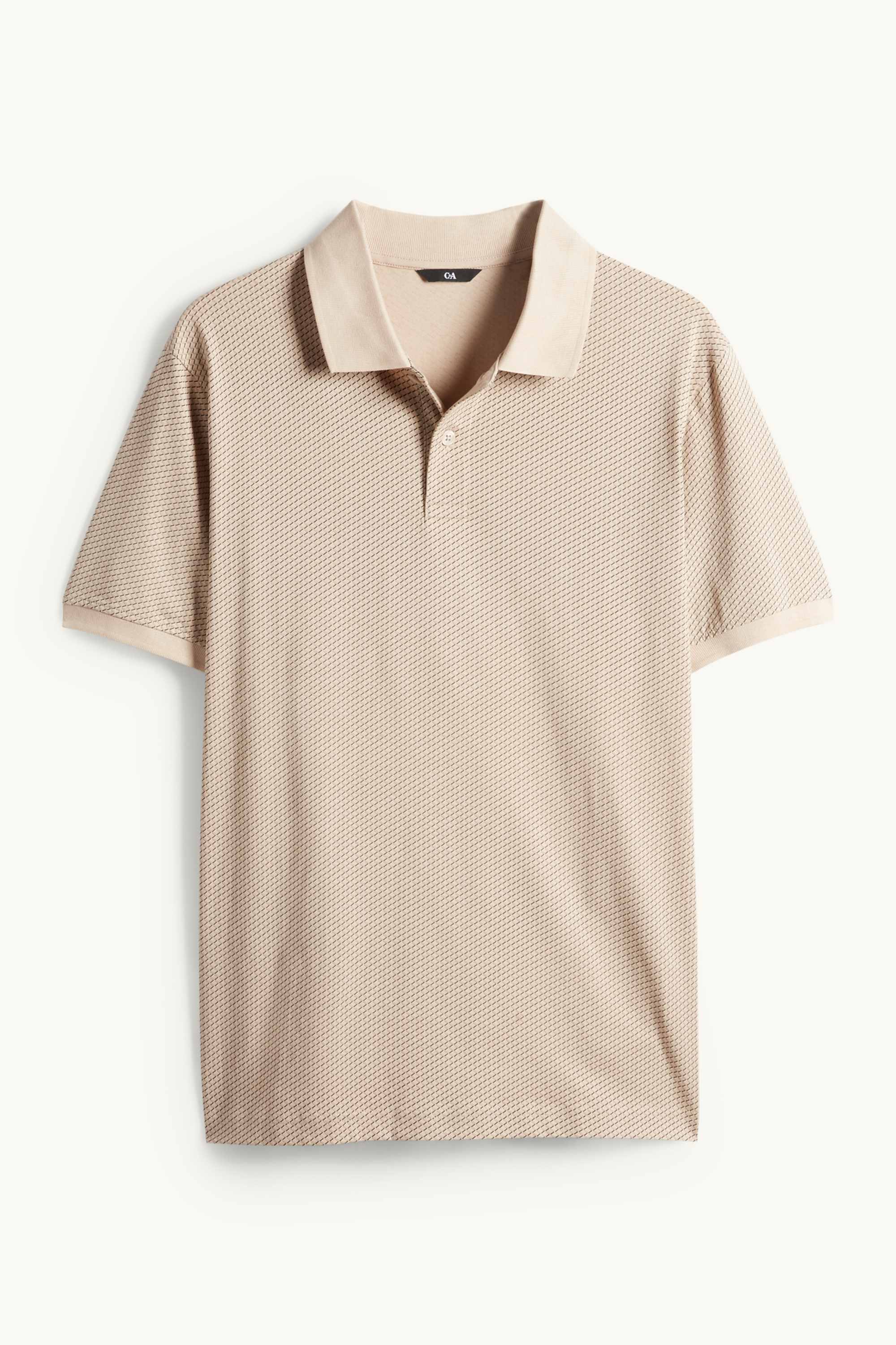 Polo shirt - regular fit - patterned beige