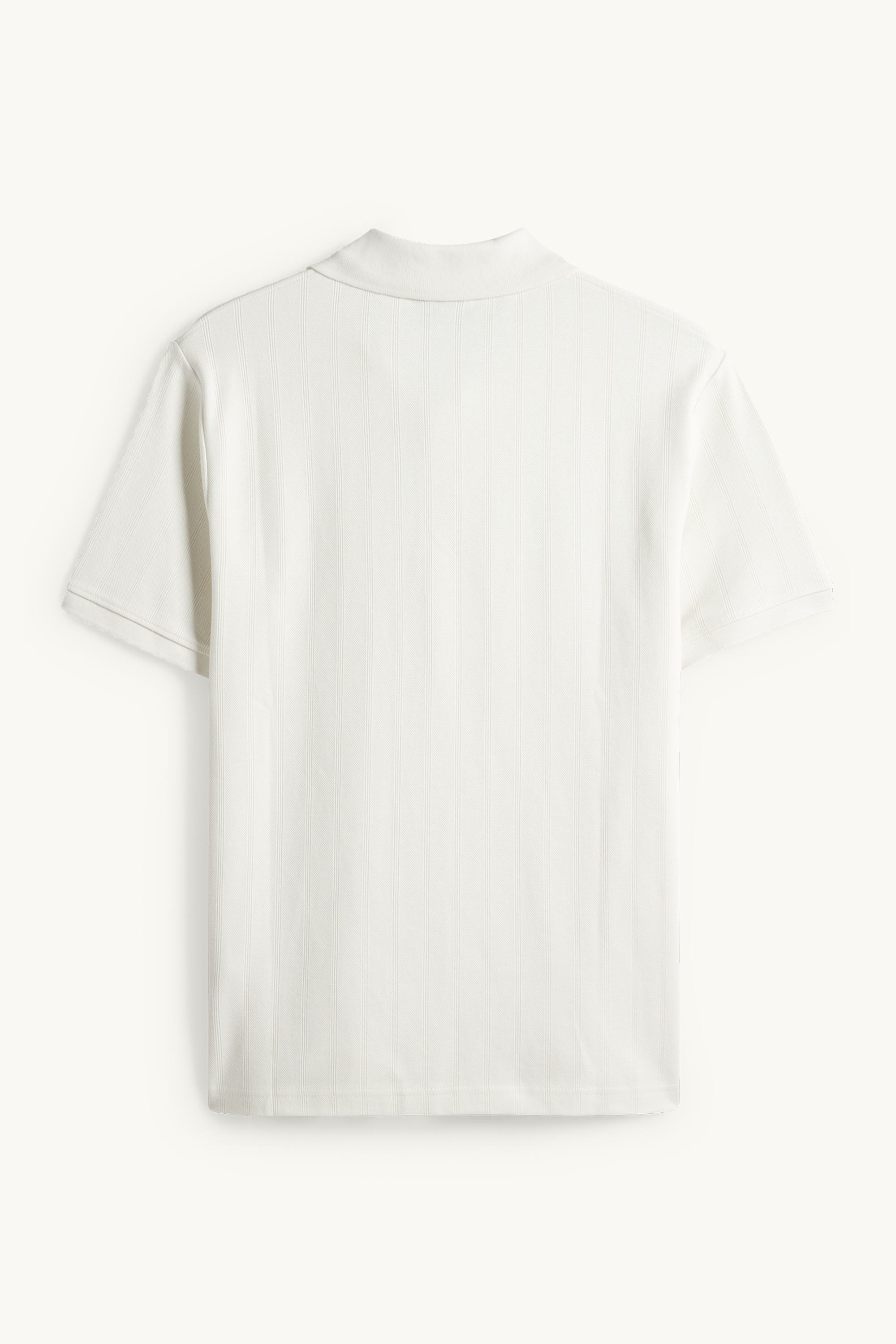 Polo shirt - relaxed fit - ribbed - textured cremewhite