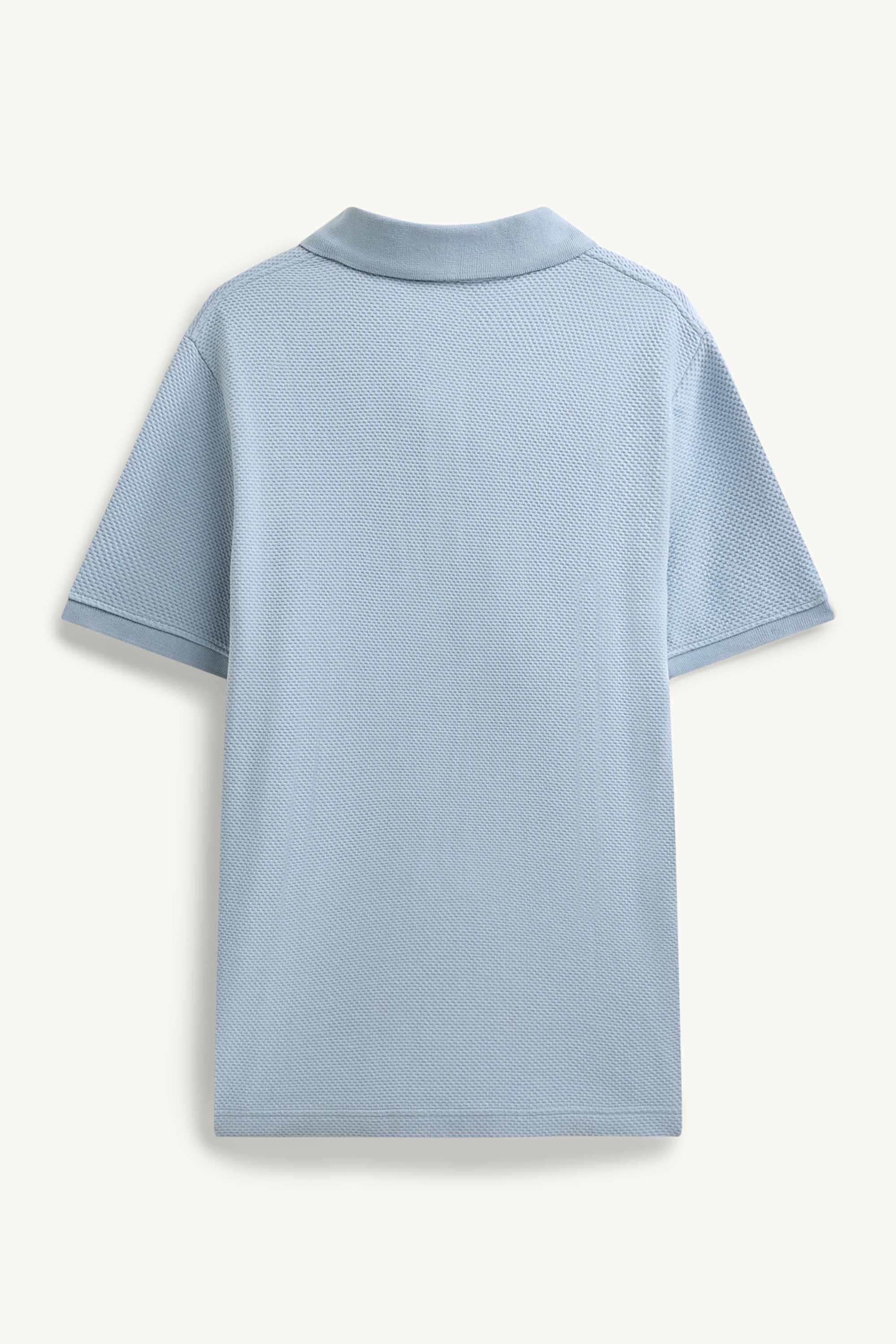 Polo shirt - regular fit - textured light blue