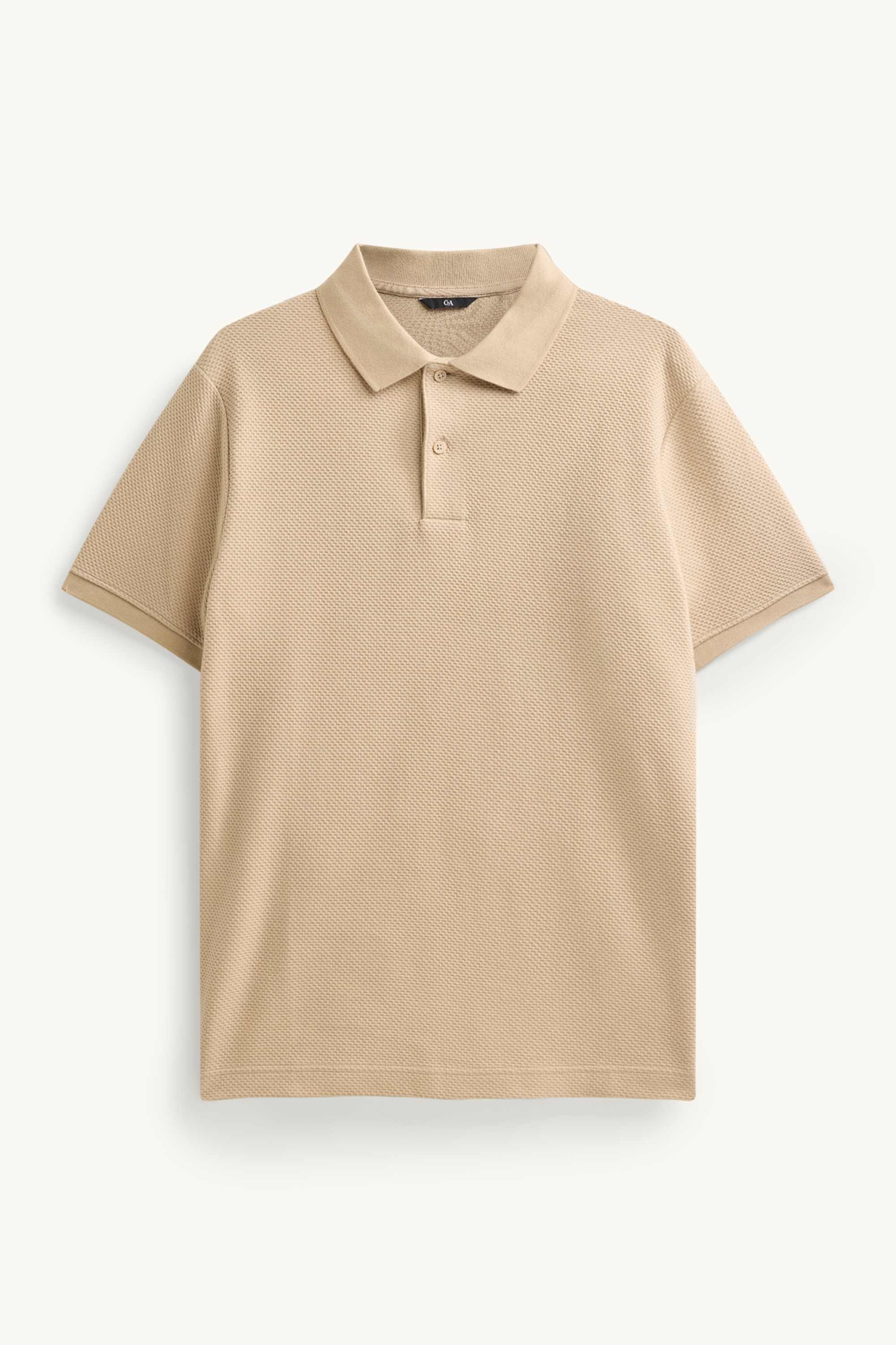 Polo shirt - regular fit - textured beige